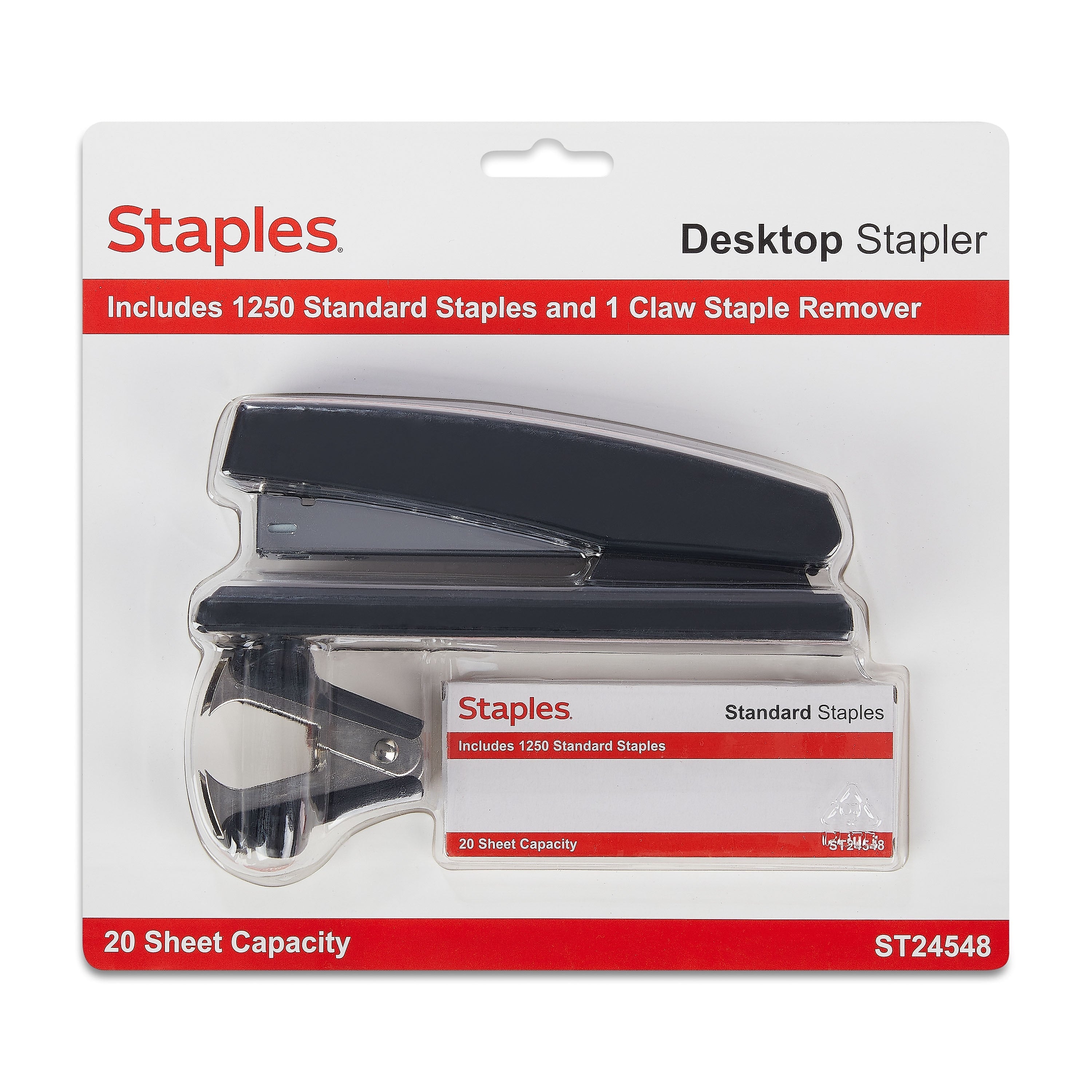 Staples Combo Pack Desktop Stapler, Full-Strip Capacity, Black