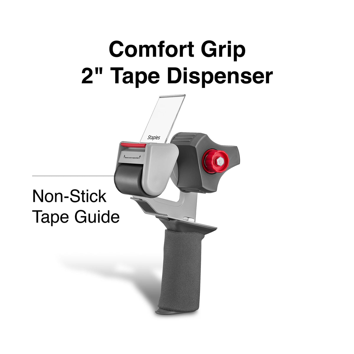 Staples Comfort Grip 2" Packing Tape Dispenser, Gray