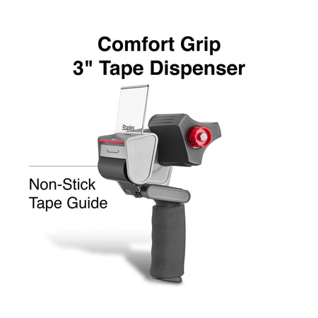 Staples Comfort Grip 3" Packing Tape Dispenser, Gray