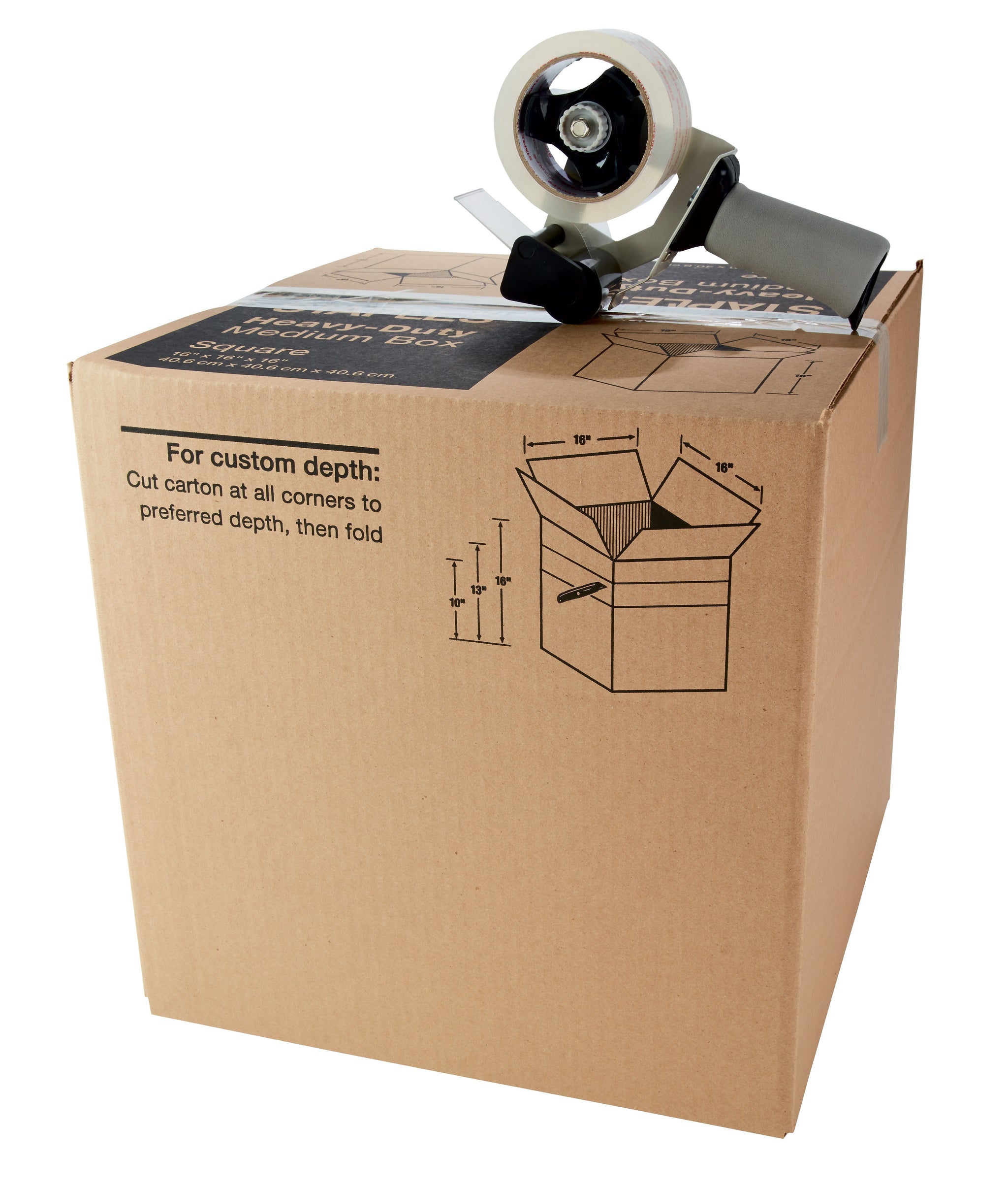 Staples® Comfort Grip Tape Dispenser with Packing Tape, 1.88