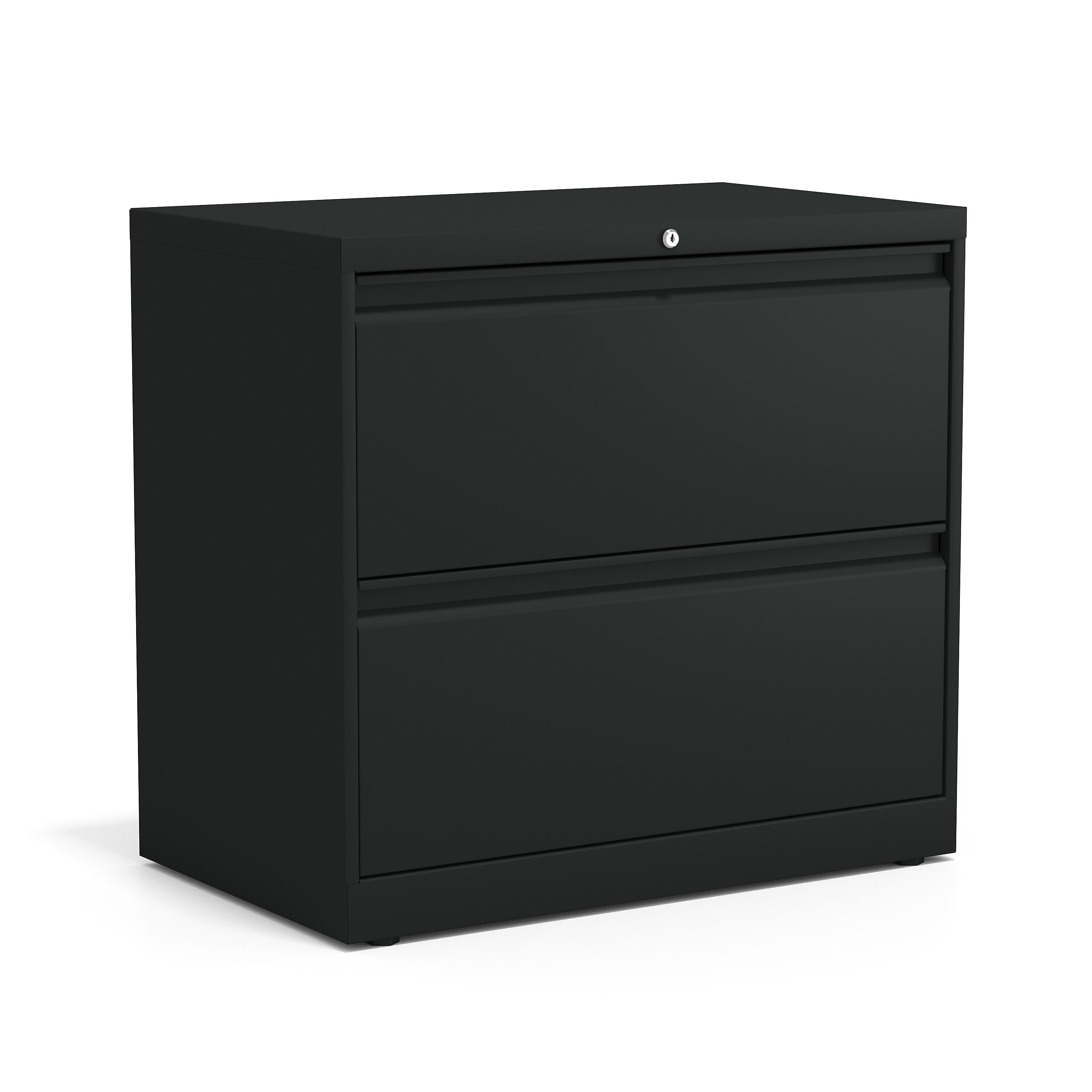 Staples Commercial 2 File Drawer Lateral File Cabinet, Assembled, Black, Letter/Legal, 30