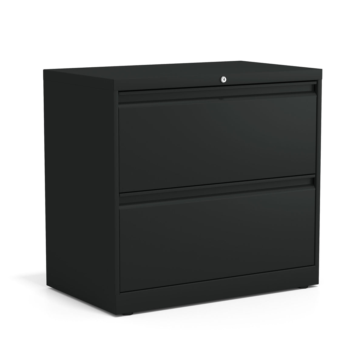 Staples Commercial 2 File Drawer Lateral File Cabinet, Assembled, Black, Letter/Legal, 30"W