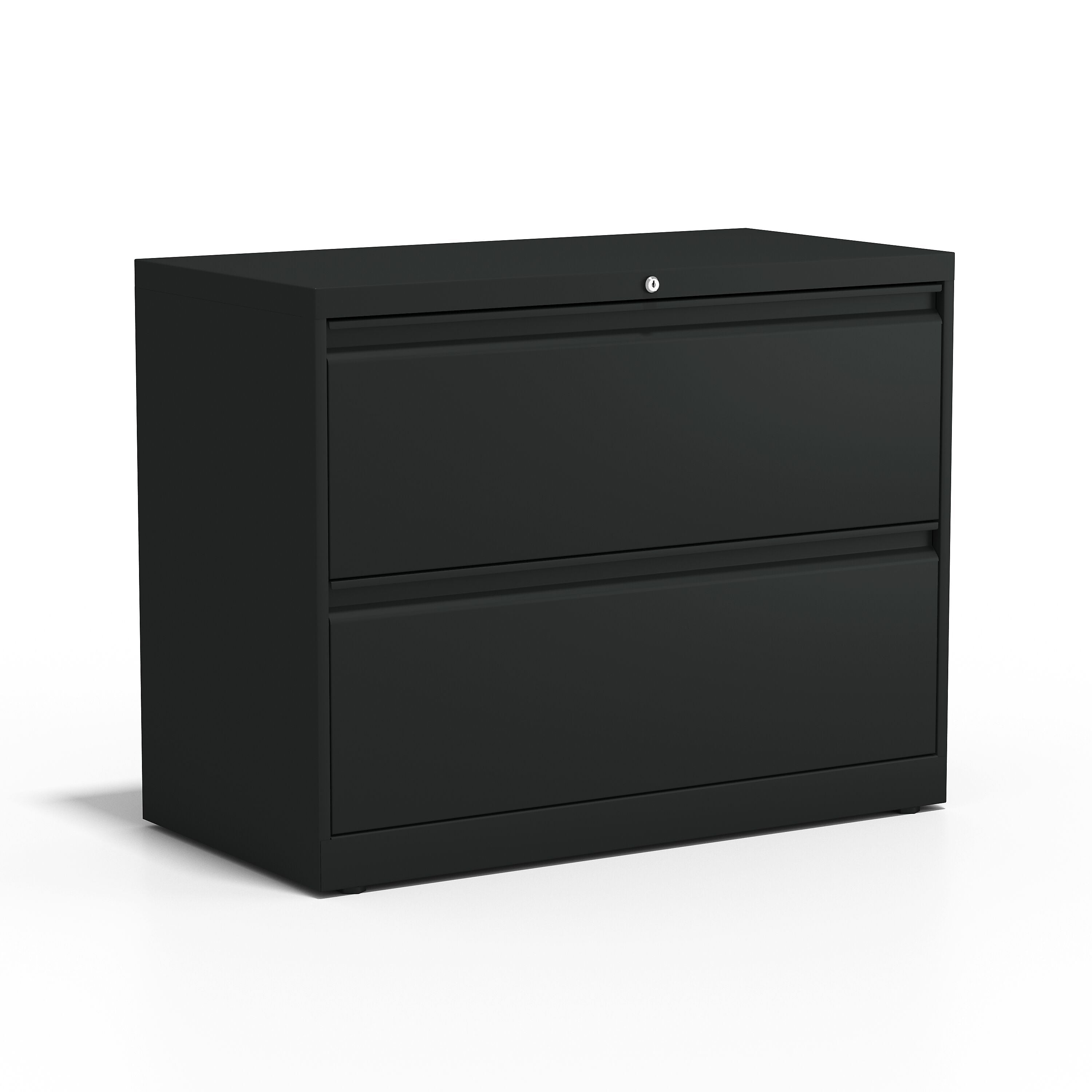 Staples Commercial 2 File Drawer Lateral File Cabinet, Locking, Black, Letter/Legal, 36"W