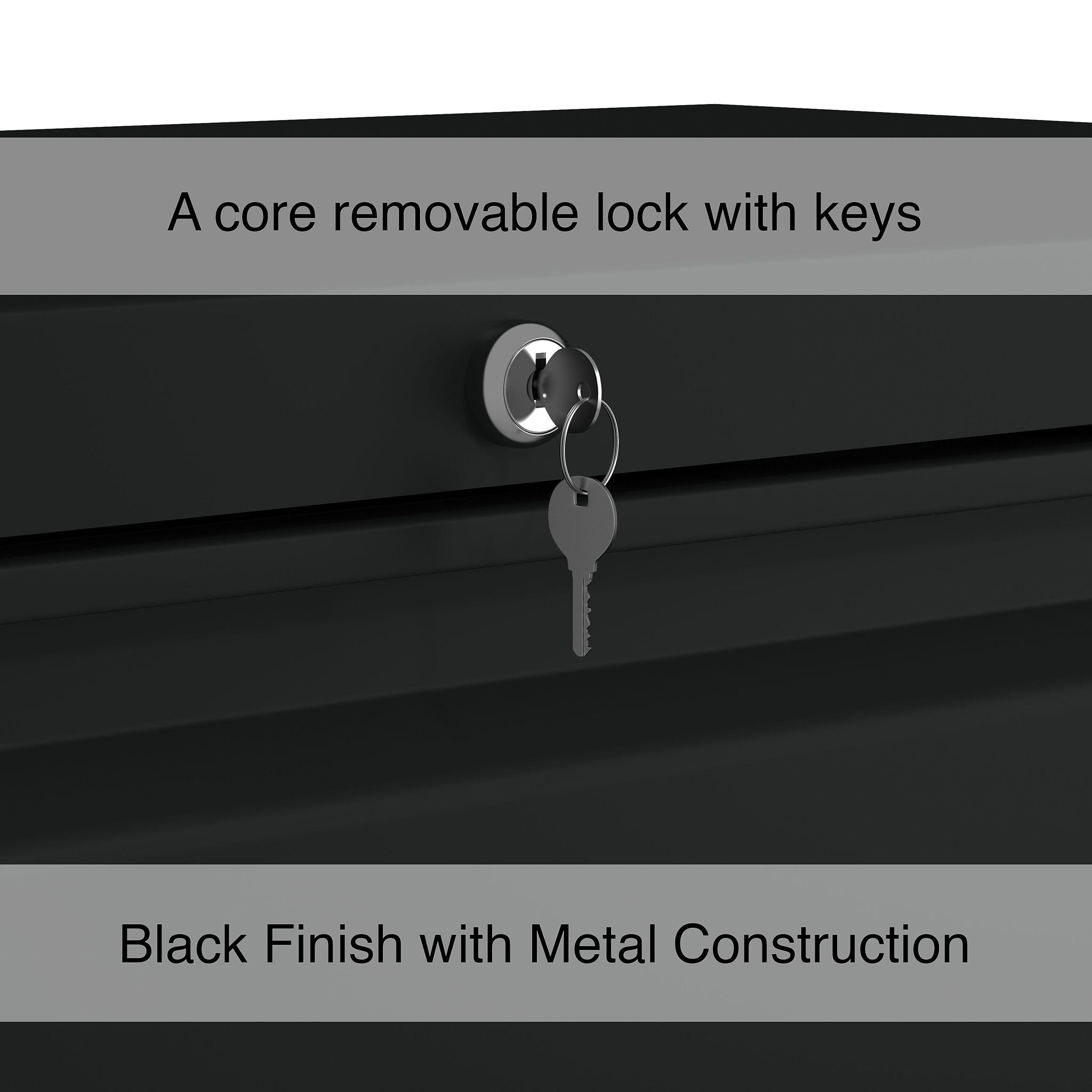 Staples Commercial 2 File Drawer Lateral File Cabinet, Locking, Black, Letter/Legal, 36