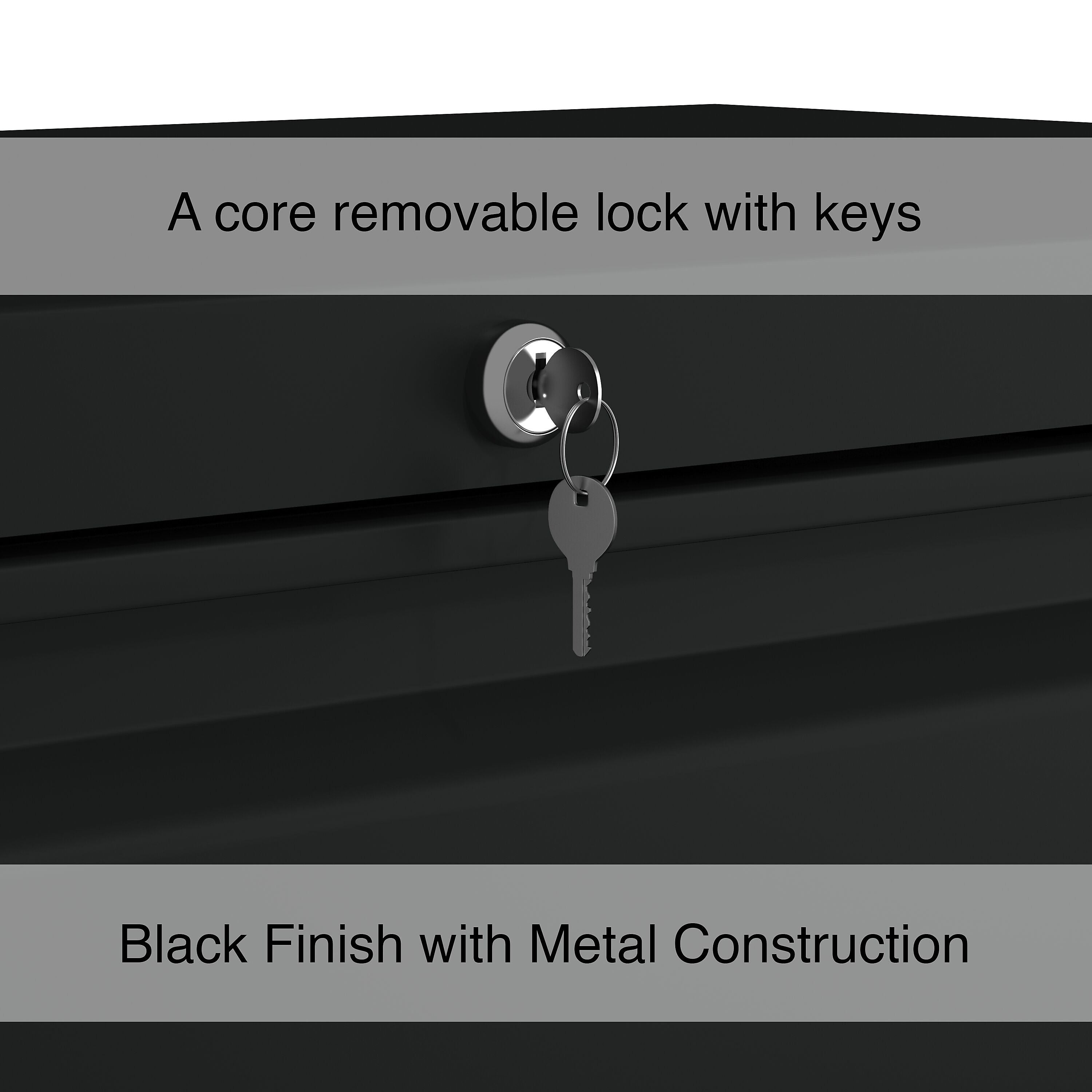 Staples Commercial 2 File Drawer Lateral File Cabinet, Locking, Black, Letter/Legal, 36"W