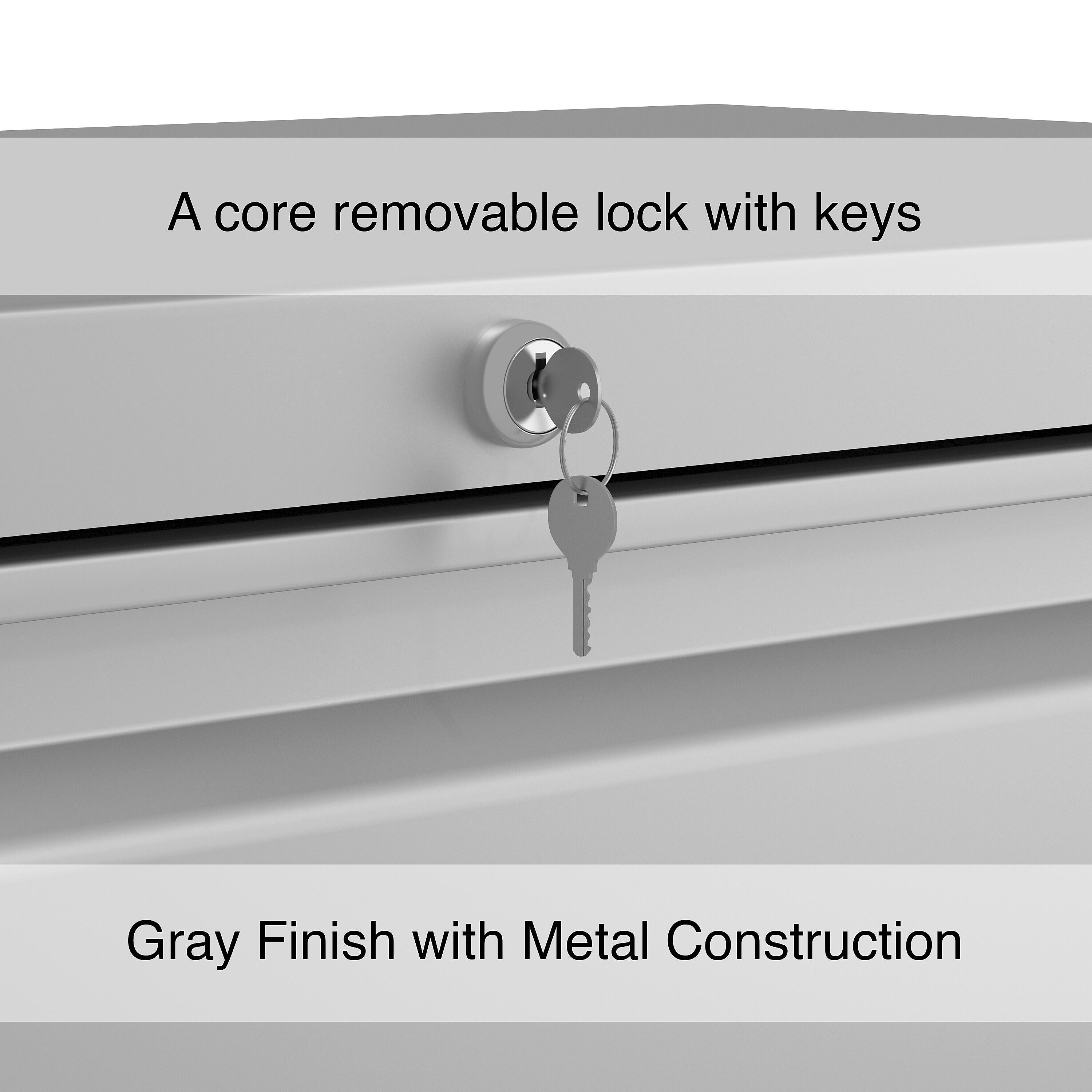 Staples Commercial 2 File Drawers Lateral File Cabinet, Locking, Gray, Letter/Legal, 36