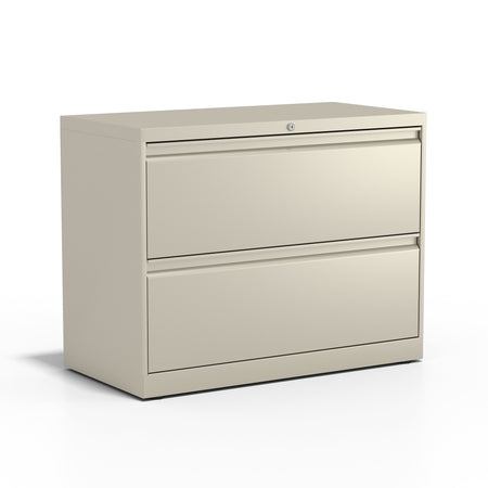 Staples Commercial 2 File Drawers Lateral File Cabinet, Locking, Putty/Beige, Letter/Legal, 36"W