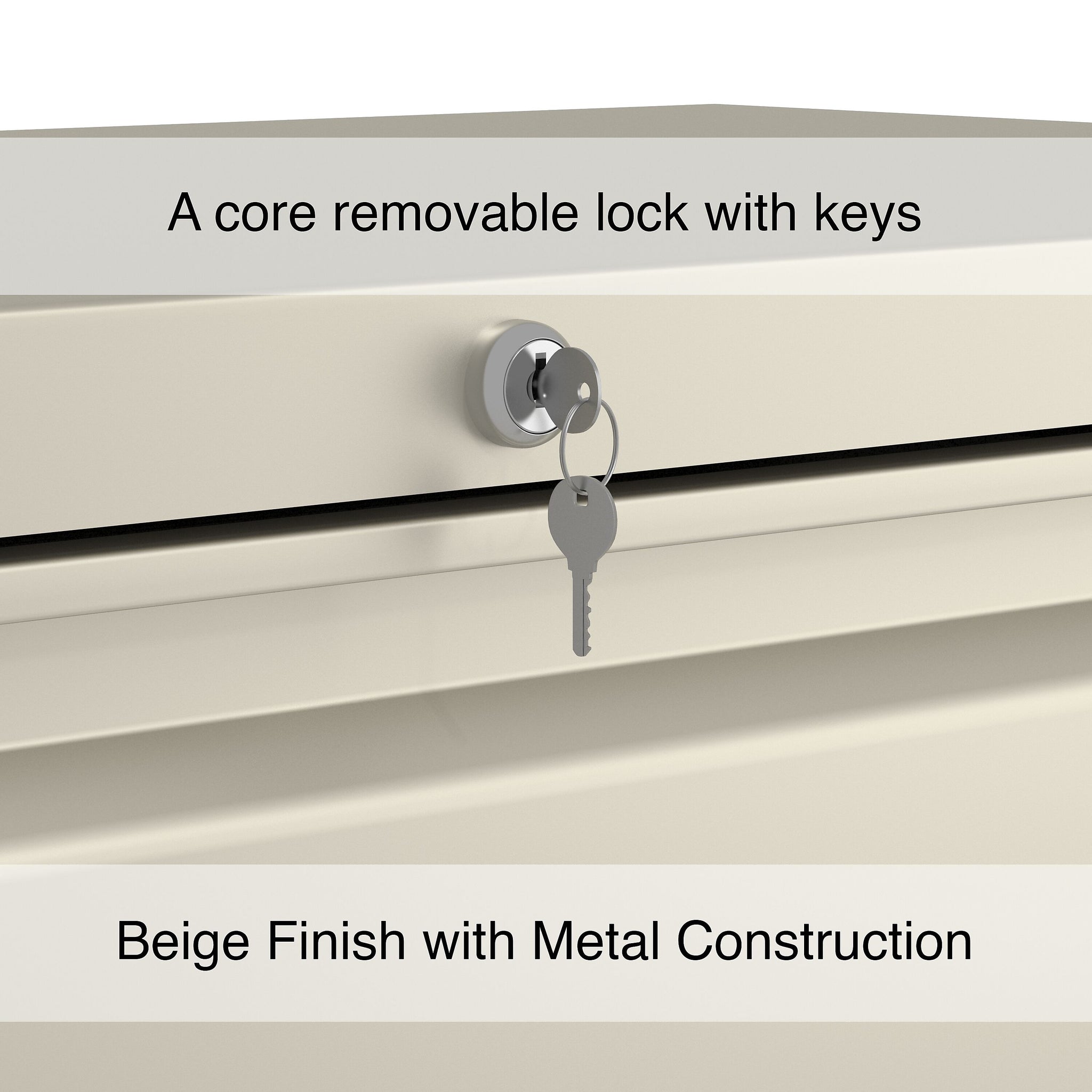 Staples Commercial 2 File Drawers Lateral File Cabinet, Locking, Putty/Beige, Letter/Legal, 36