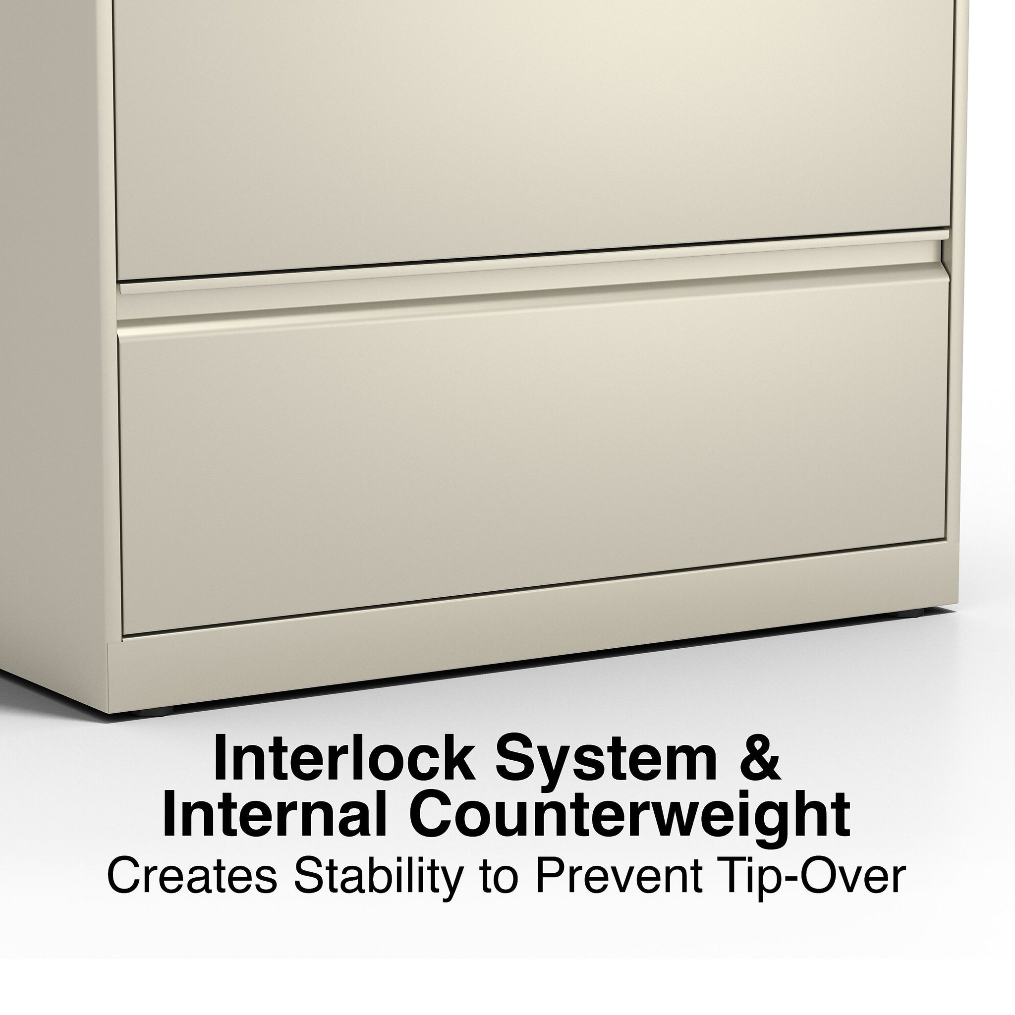Staples Commercial 2 File Drawers Lateral File Cabinet, Locking, Putty/Beige, Letter/Legal, 36