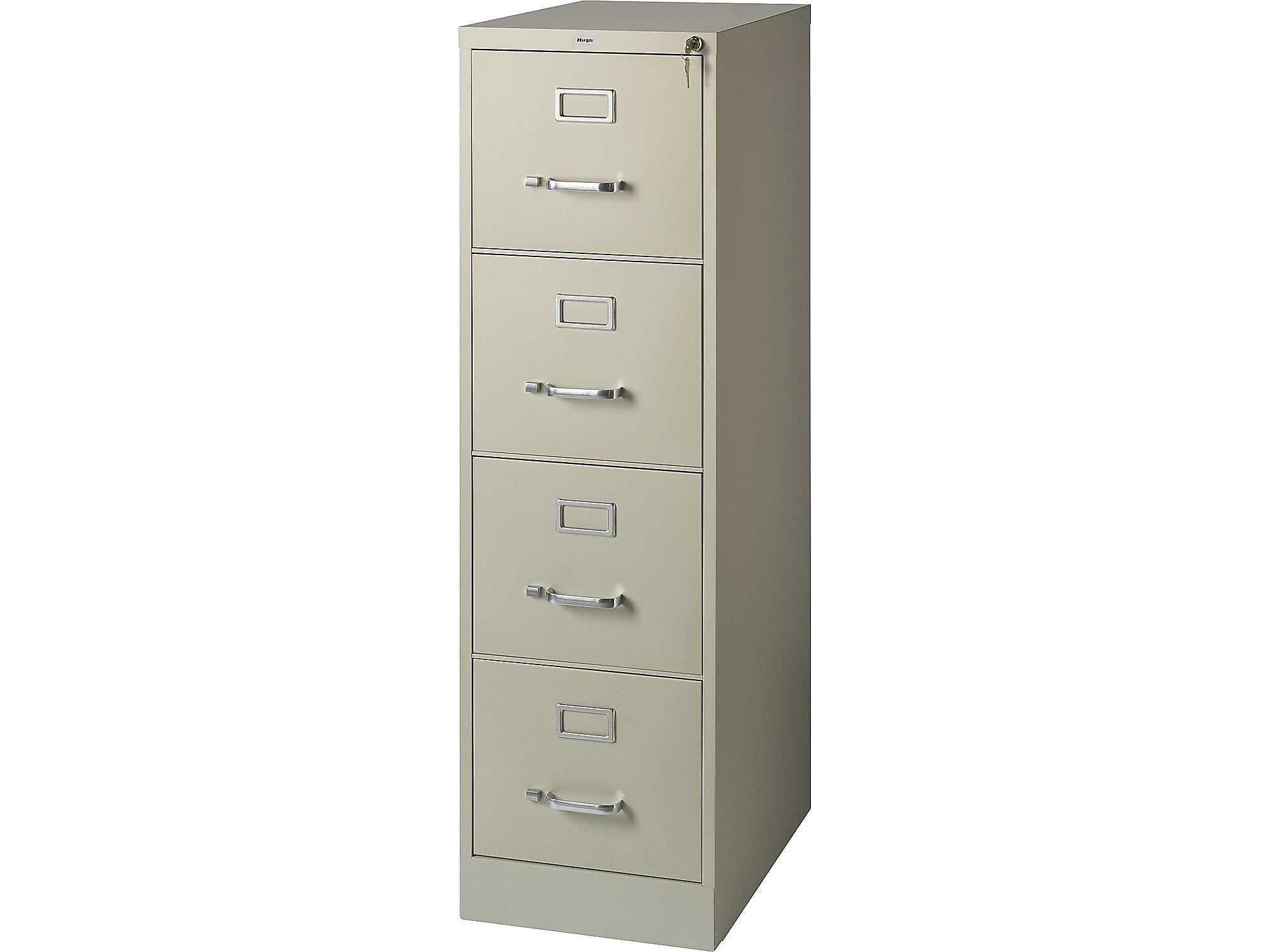 Staples Commercial 4-Drawer Vertical File Cabinet, Locking, Letter, Putty/Beige, 22