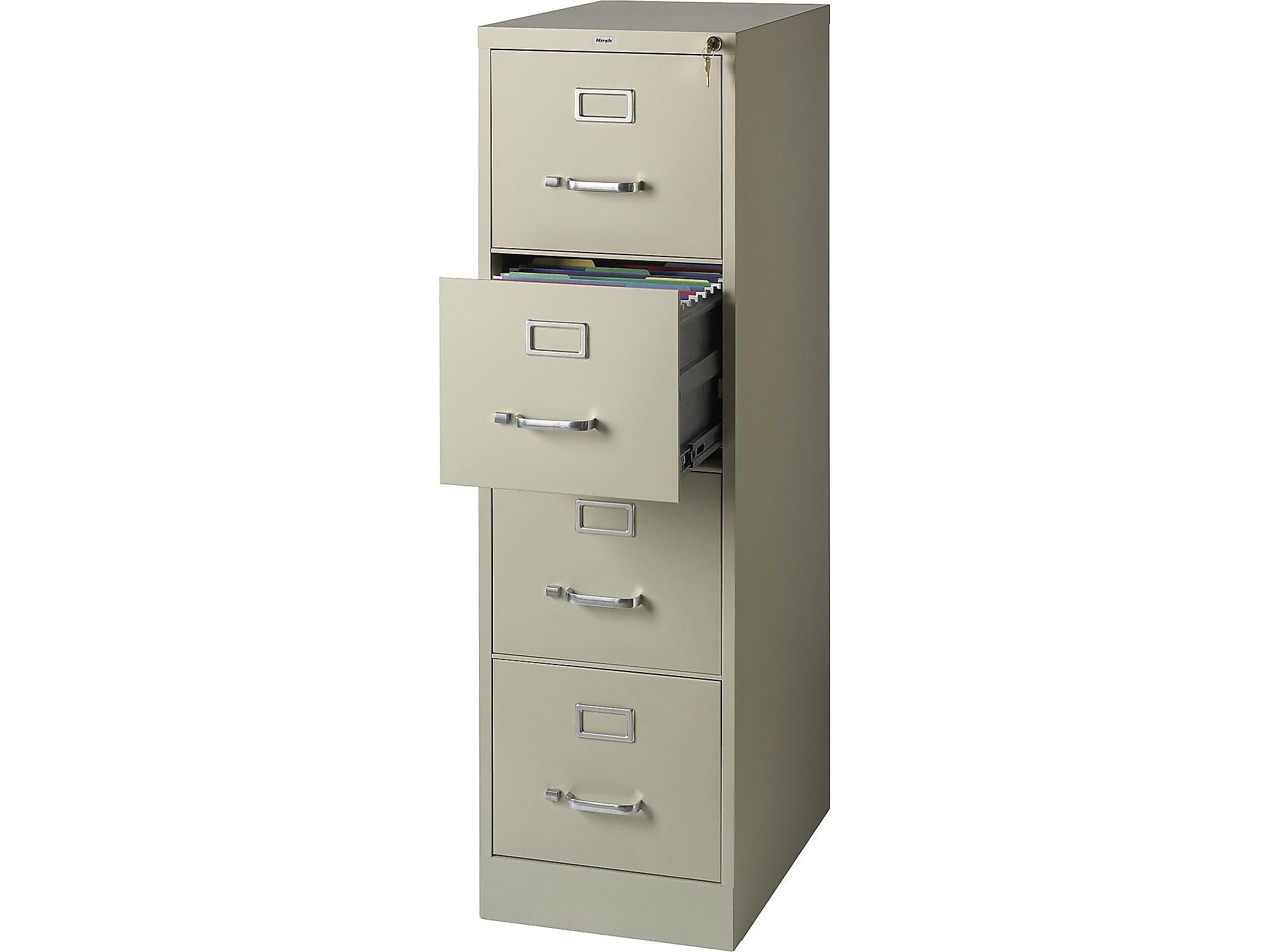 Staples Commercial 4-Drawer Vertical File Cabinet, Locking, Letter, Putty/Beige, 22"D