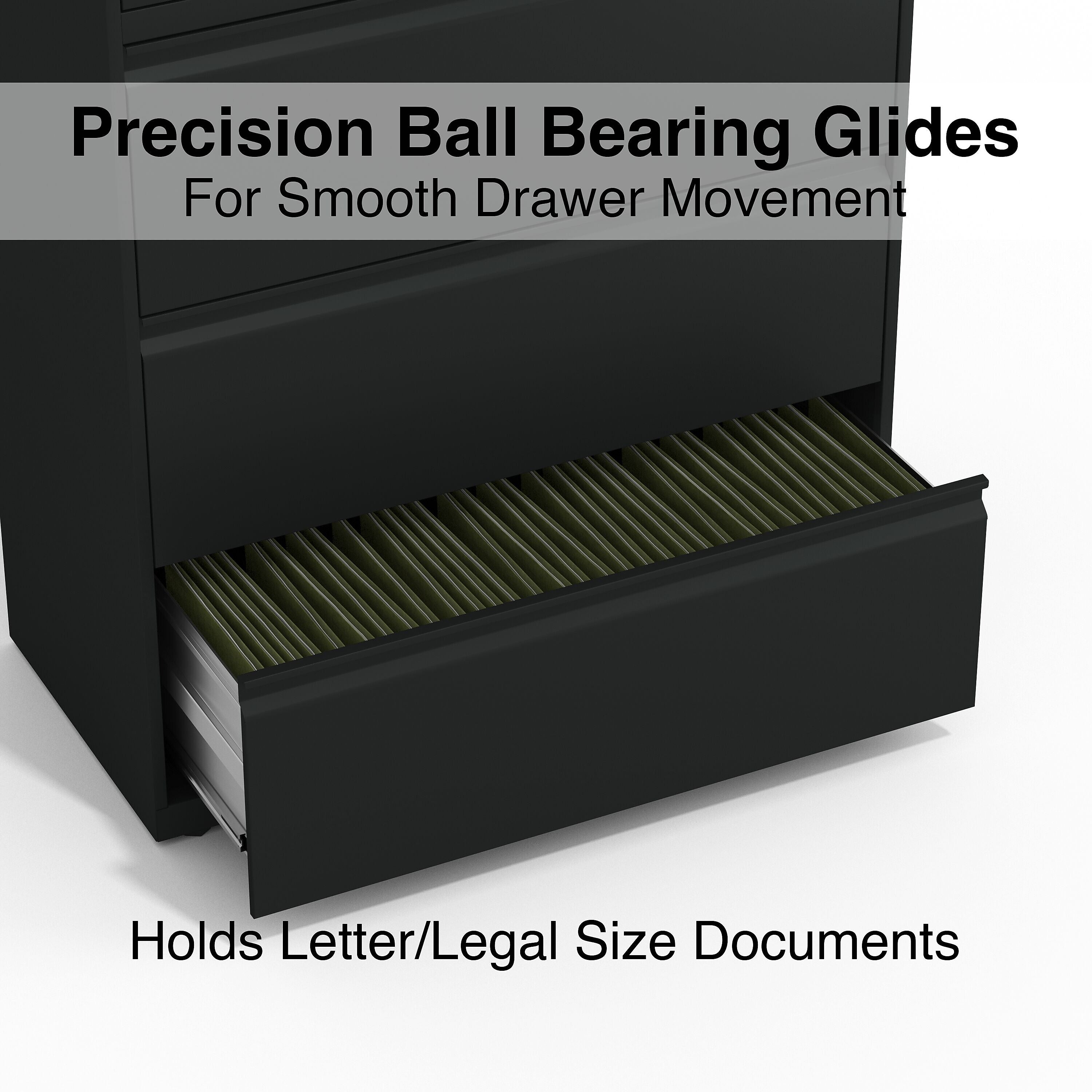 Staples Commercial 4 File Drawer Lateral File Cabinet, Locking, Black, Letter/Legal, 36