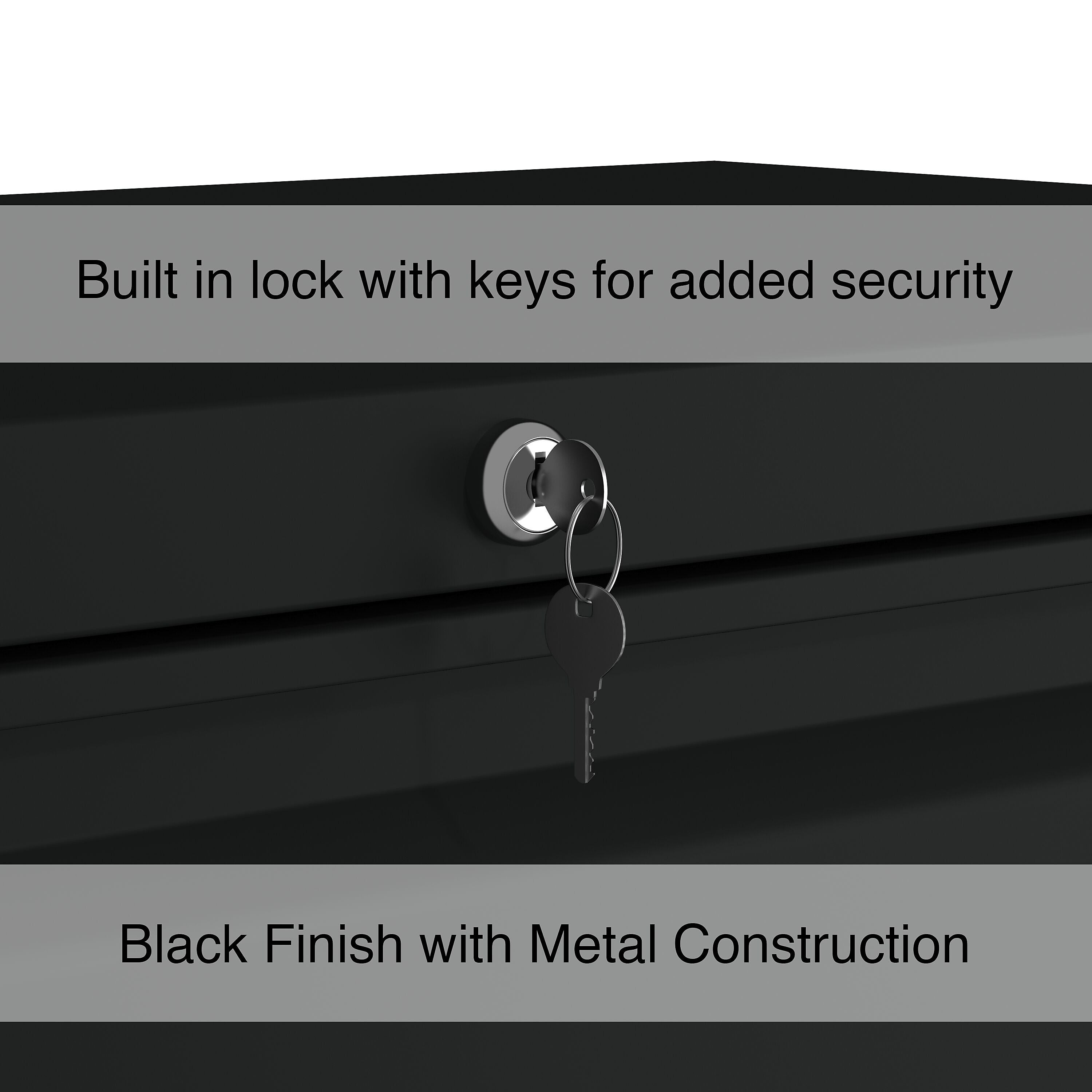 Staples Commercial 4 File Drawer Lateral File Cabinet, Locking, Black, Letter/Legal, 36