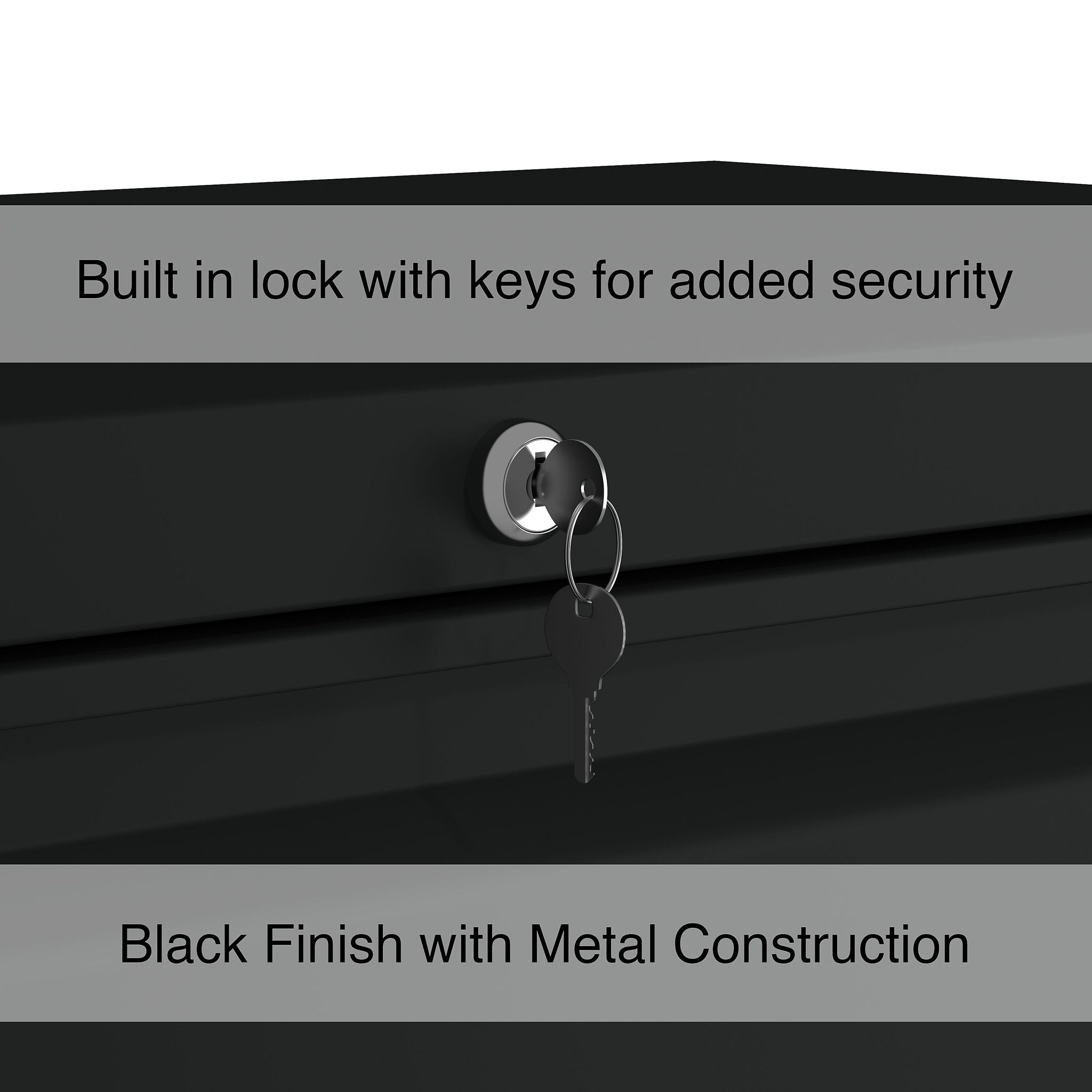 Staples Commercial 4 File Drawer Lateral File Cabinet, Locking, Black, Letter/Legal, 36