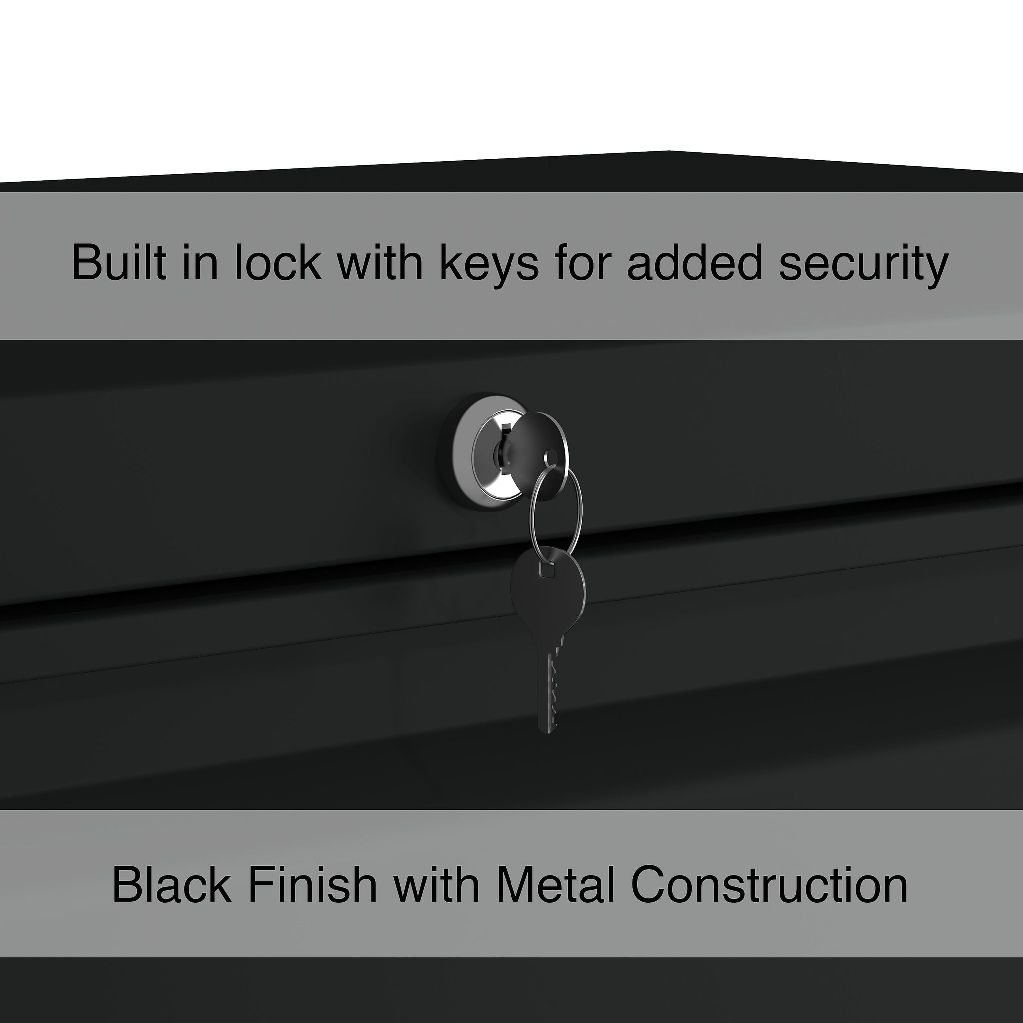 Staples Commercial 4 File Drawer Lateral File Cabinet, Locking, Black, Letter/Legal, 36