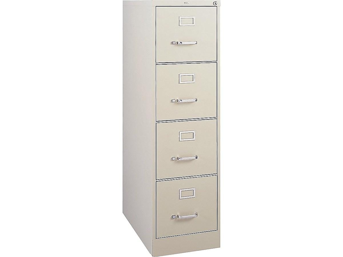 Staples Commercial 4 File Drawer Vertical File Cabinet, Locking, Putty/Beige, Legal, 26.5