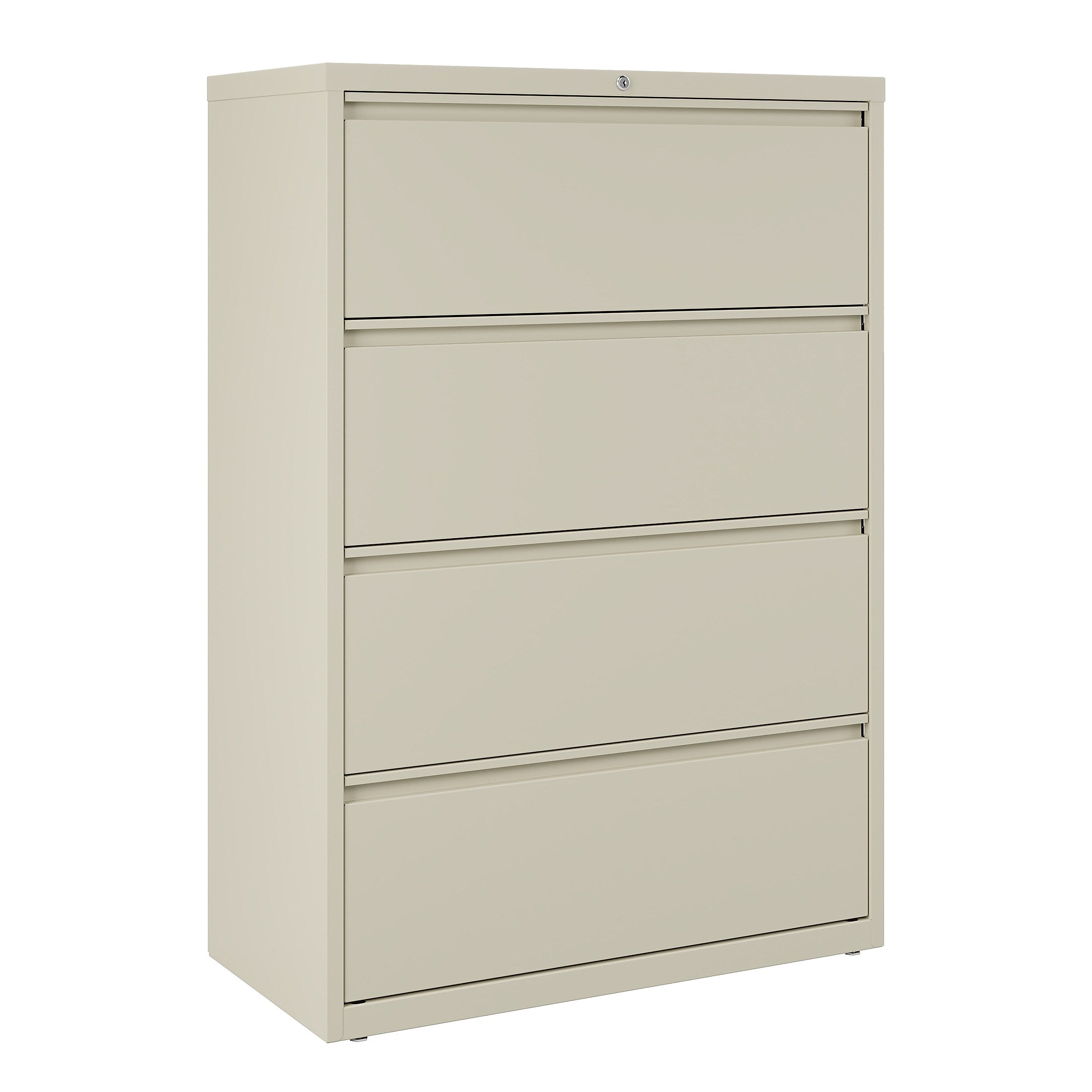 Staples Commercial 4 File Drawers Lateral File Cabinet, Locking, Putty/Beige, Letter/Legal, 36