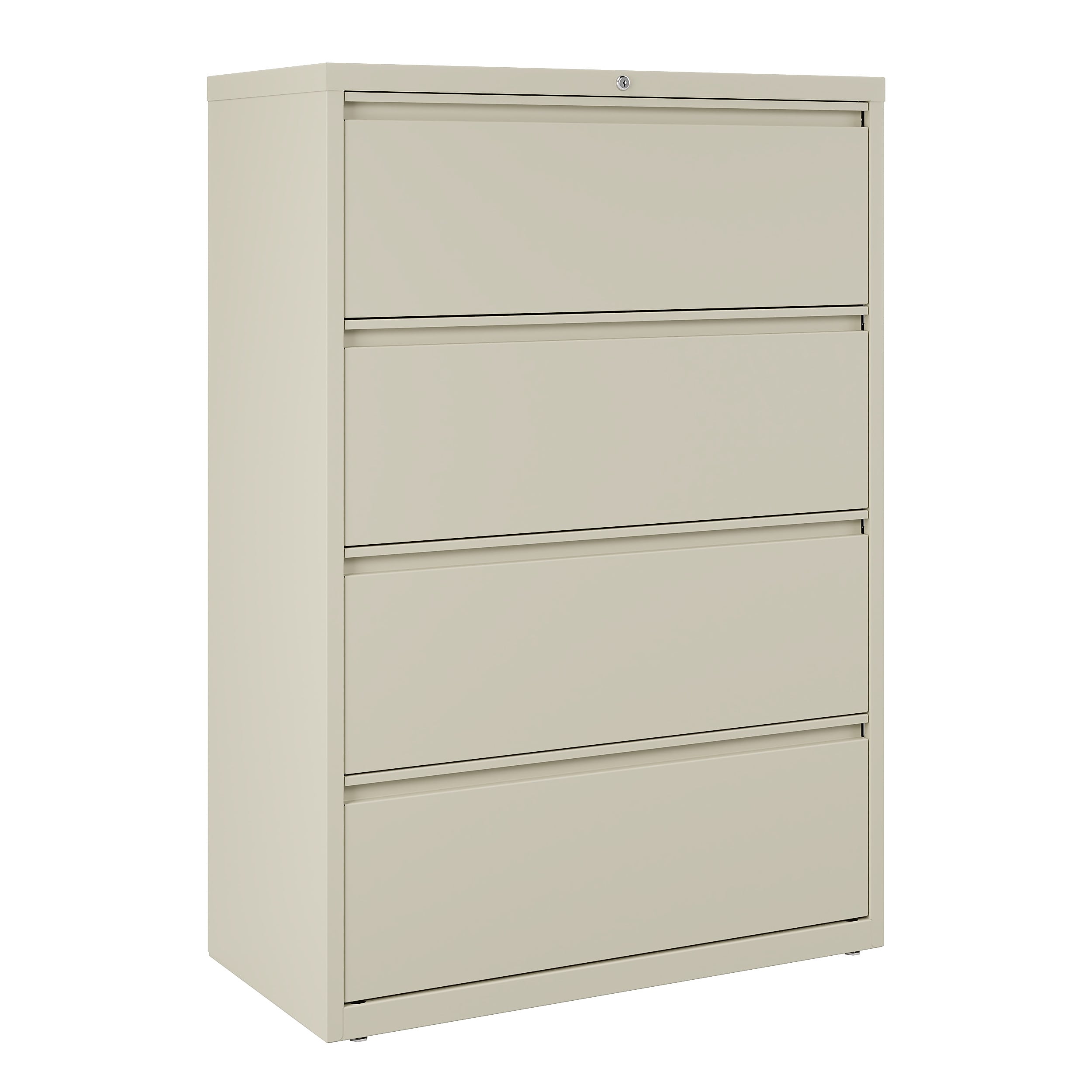 Staples Commercial 4 File Drawers Lateral File Cabinet, Locking, Putty/Beige, Letter/Legal, 36