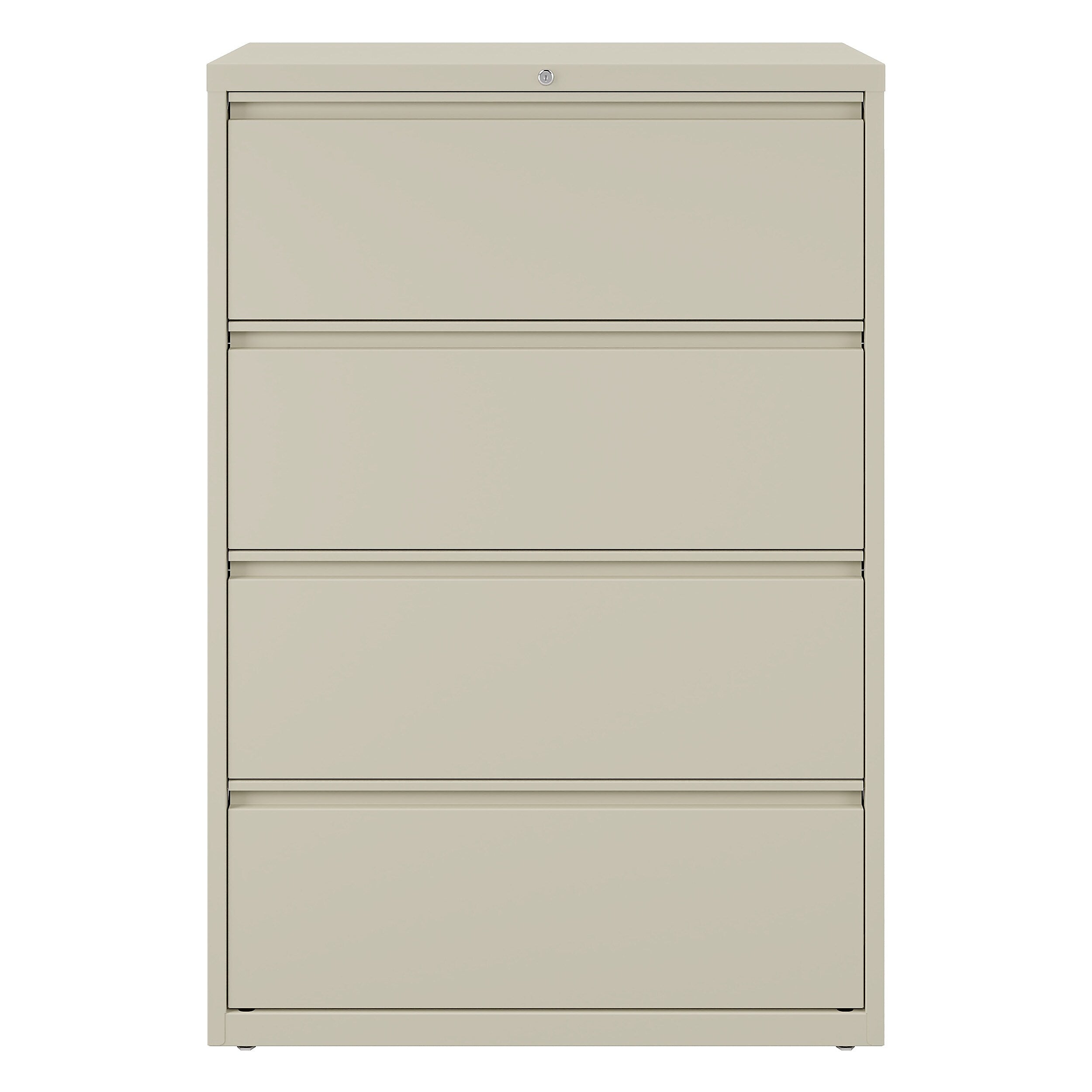 Staples Commercial 4 File Drawers Lateral File Cabinet, Locking, Putty/Beige, Letter/Legal, 36
