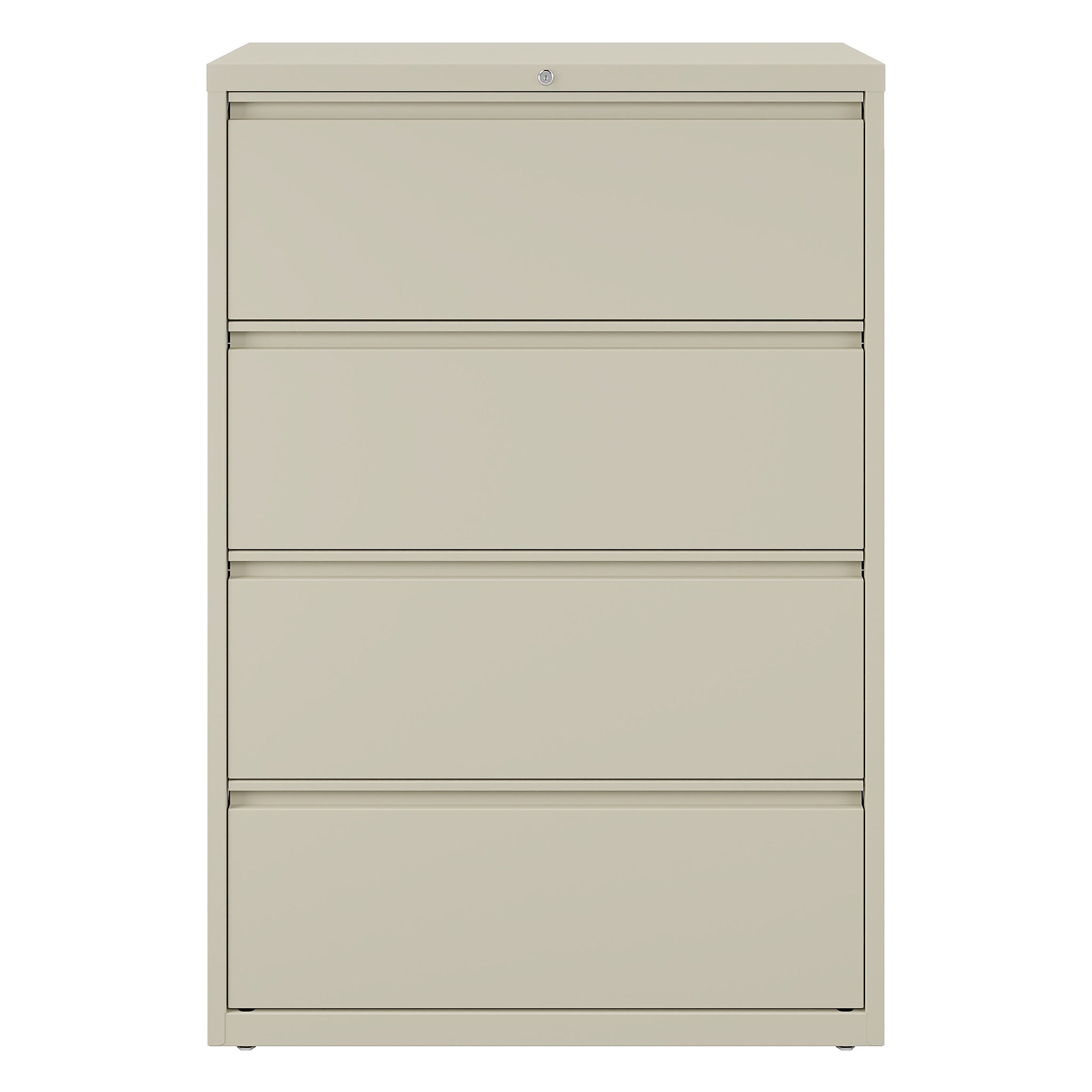 Staples Commercial 4 File Drawers Lateral File Cabinet, Locking, Putty/Beige, Letter/Legal, 36