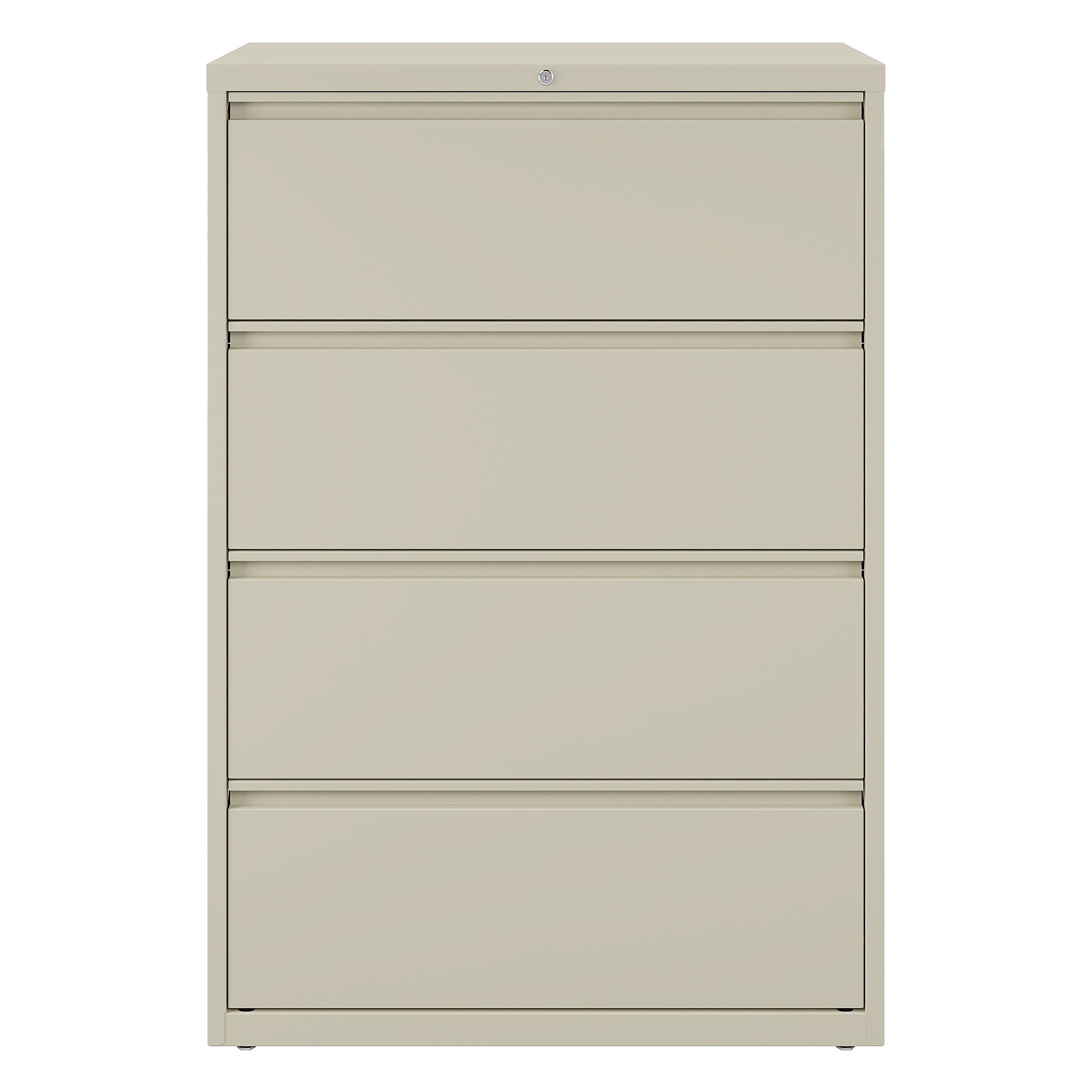 Staples Commercial 4 File Drawers Lateral File Cabinet, Locking, Putty/Beige, Letter/Legal, 36"W