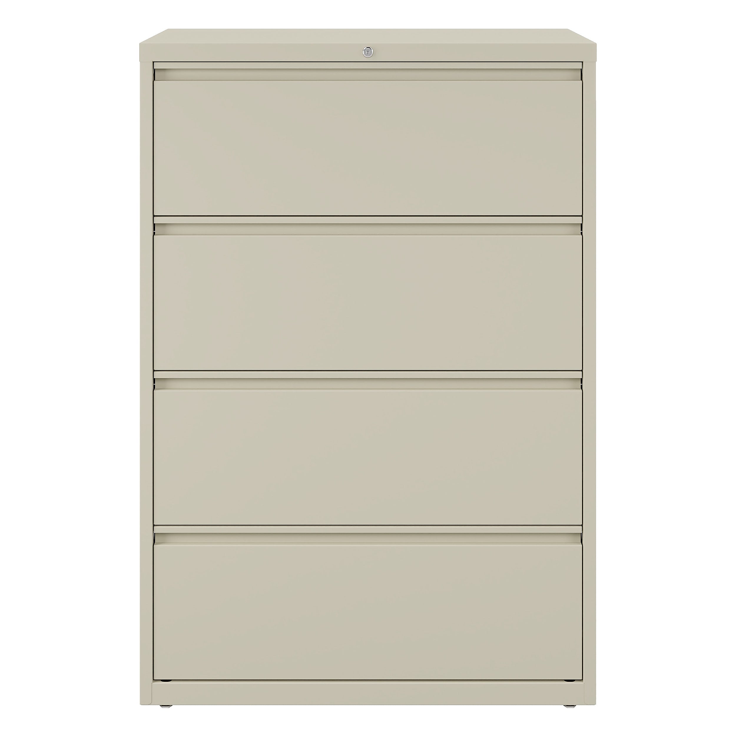 Staples Commercial 4 File Drawers Lateral File Cabinet, Locking, Putty/Beige, Letter/Legal, 36"W