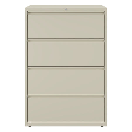 Staples Commercial 4 File Drawers Lateral File Cabinet, Locking, Putty/Beige, Letter/Legal, 36"W