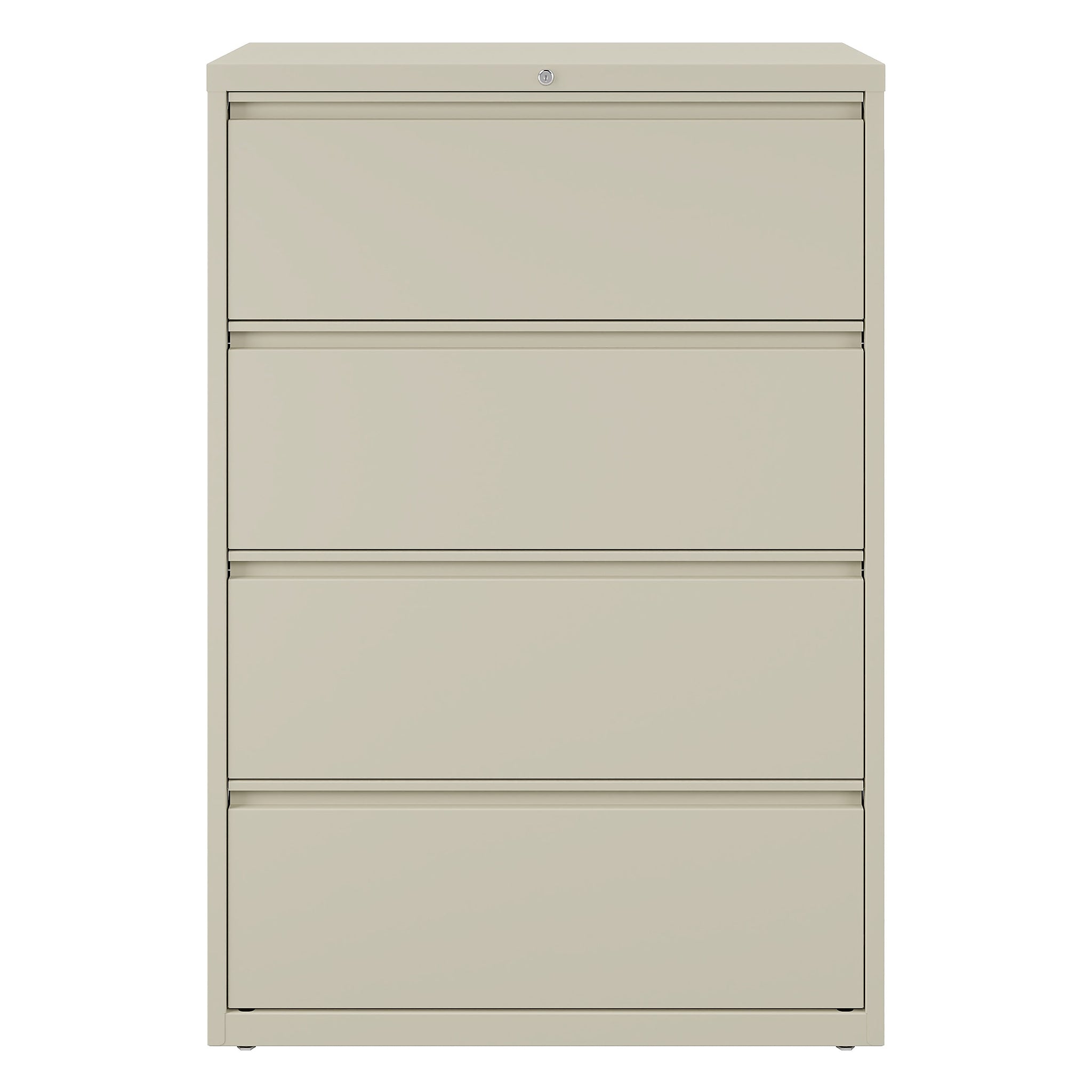 Staples Commercial 4 File Drawers Lateral File Cabinet, Locking, Putty/Beige, Letter/Legal, 36