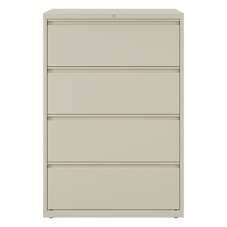 Staples Commercial 4 File Drawers Lateral File Cabinet, Locking, Putty/Beige, Letter/Legal, 36"W