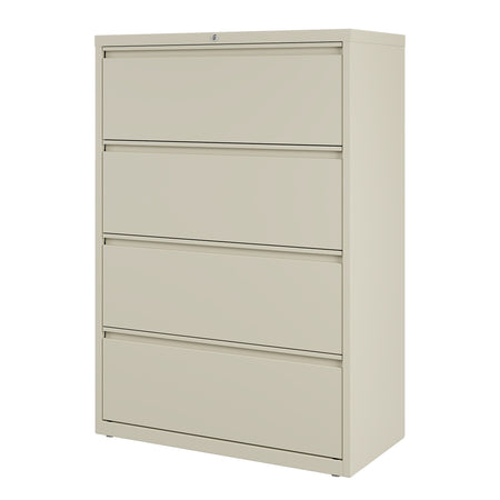 Staples Commercial 4 File Drawers Lateral File Cabinet, Locking, Putty/Beige, Letter/Legal, 36"W