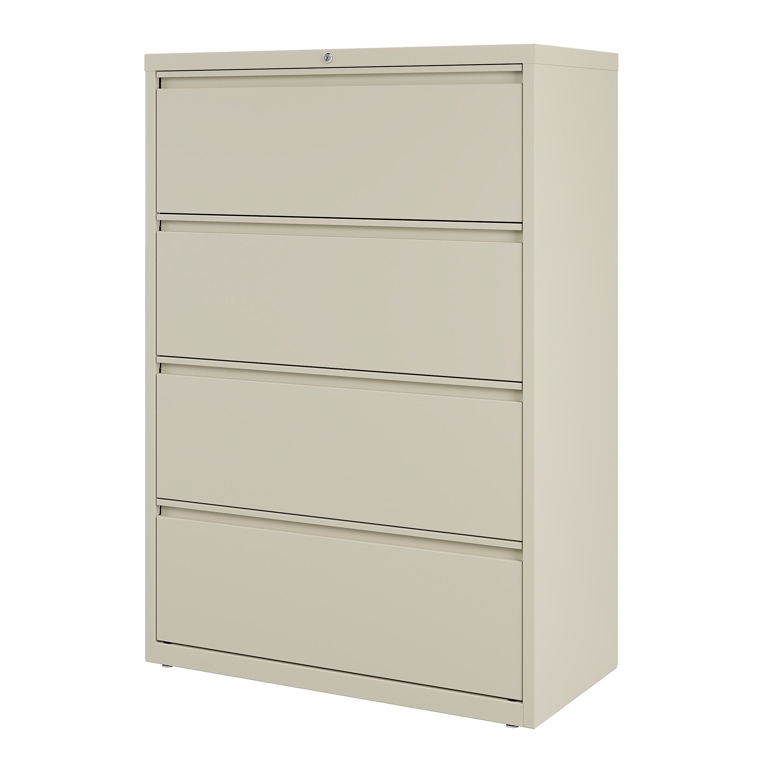 Staples Commercial 4 File Drawers Lateral File Cabinet, Locking, Putty/Beige, Letter/Legal, 36