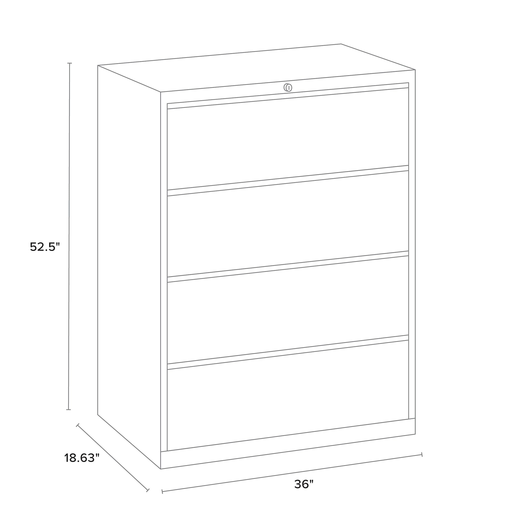 Staples Commercial 4 File Drawers Lateral File Cabinet, Locking, Putty/Beige, Letter/Legal, 36