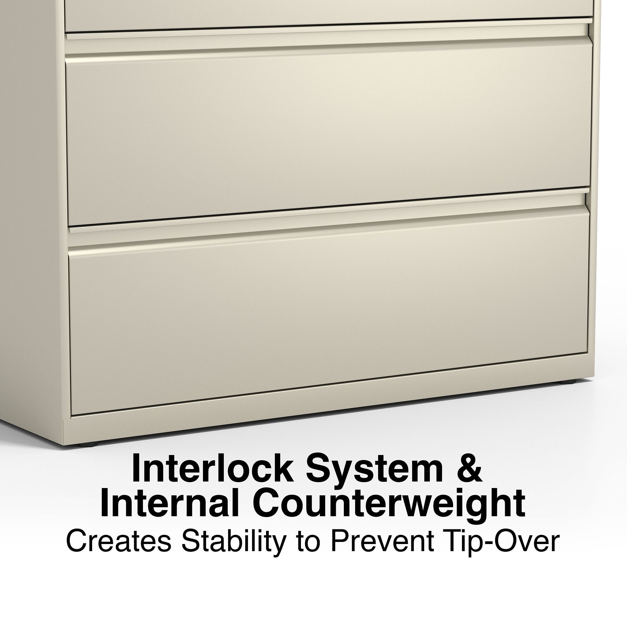 Staples Commercial 4 File Drawers Lateral File Cabinet, Locking, Putty/Beige, Letter/Legal, 42.13