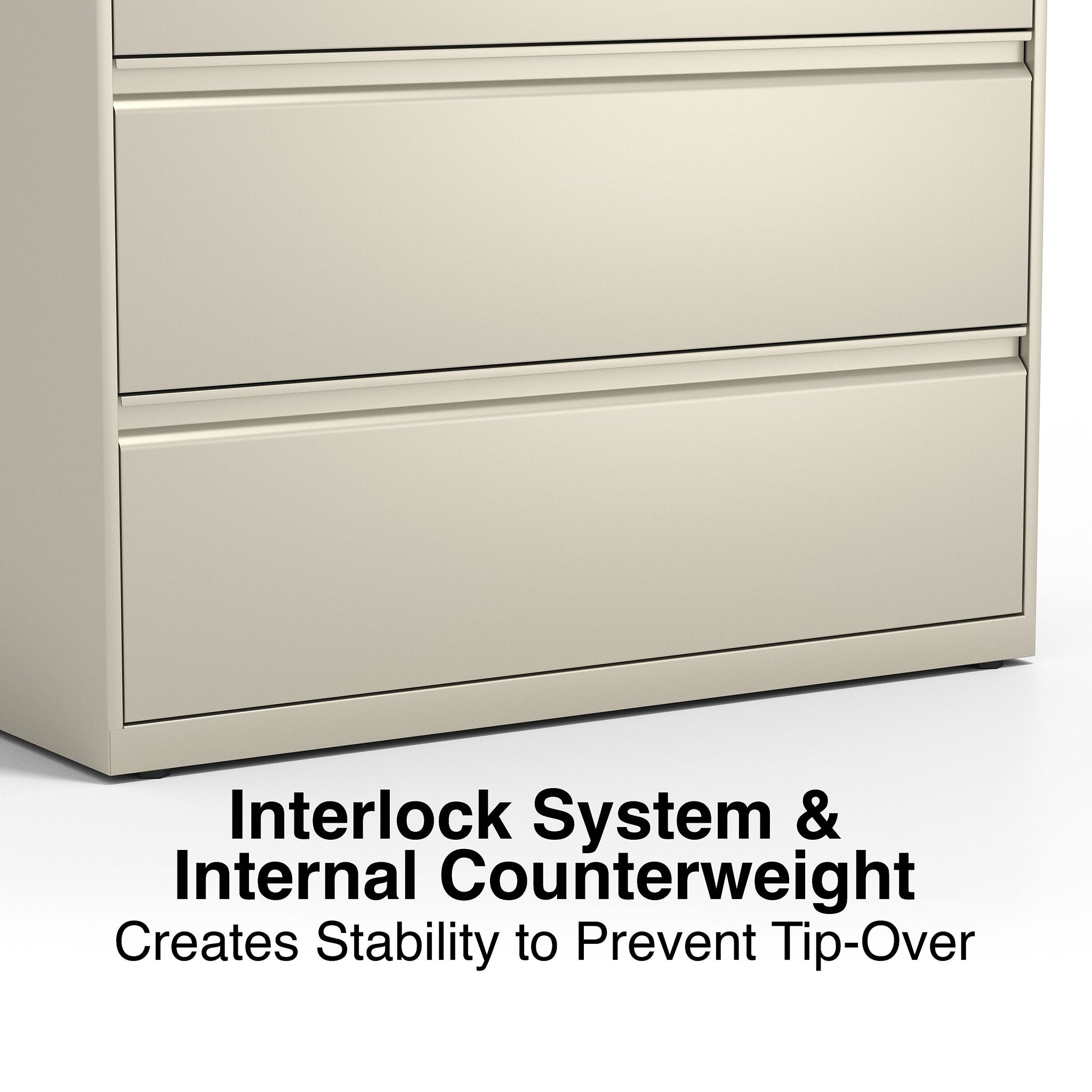 Staples Commercial 4 File Drawers Lateral File Cabinet, Locking, Putty/Beige, Letter/Legal, 42.13