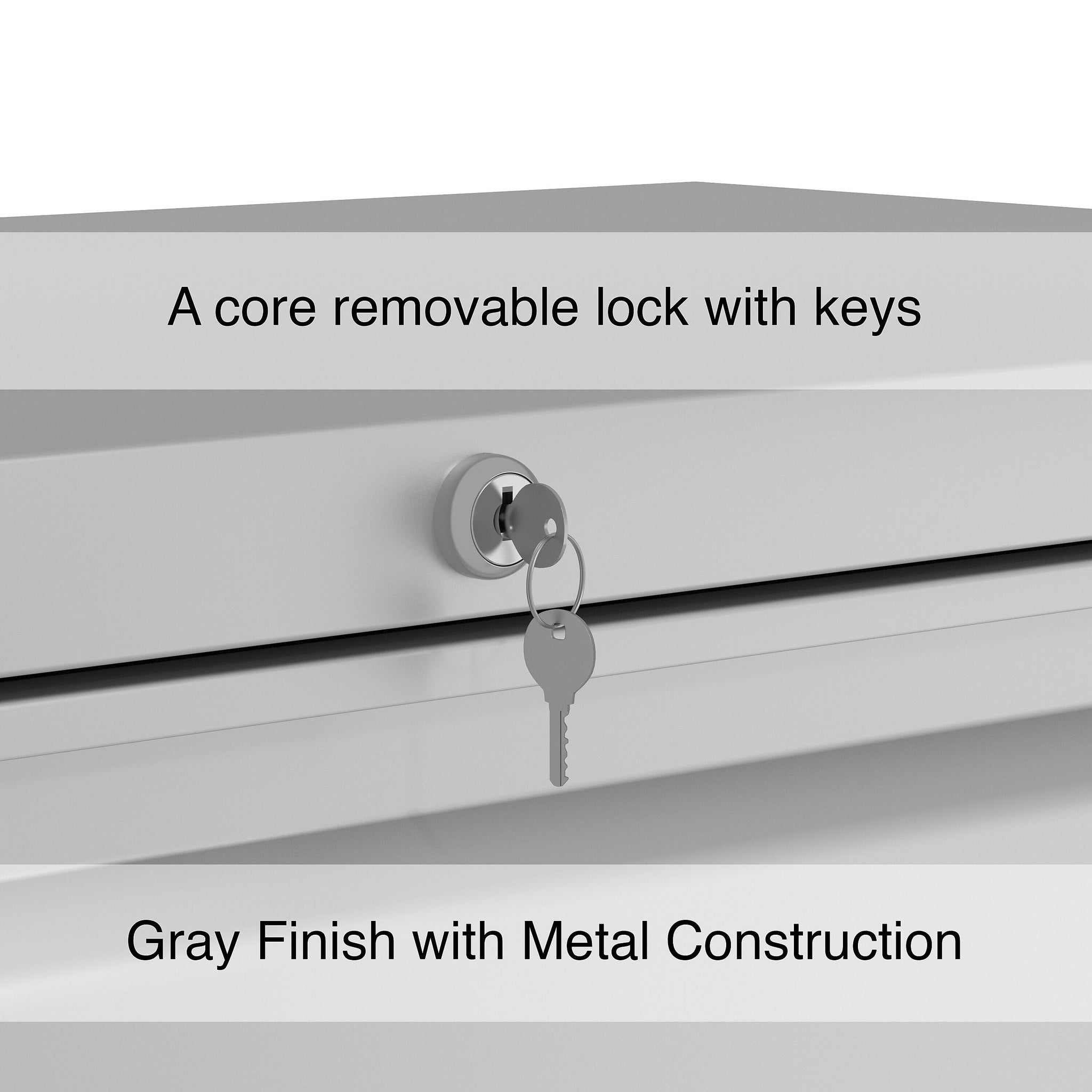Staples Commercial 5 File Drawers Lateral File Cabinet, Locking, Gray, Letter/Legal, 36