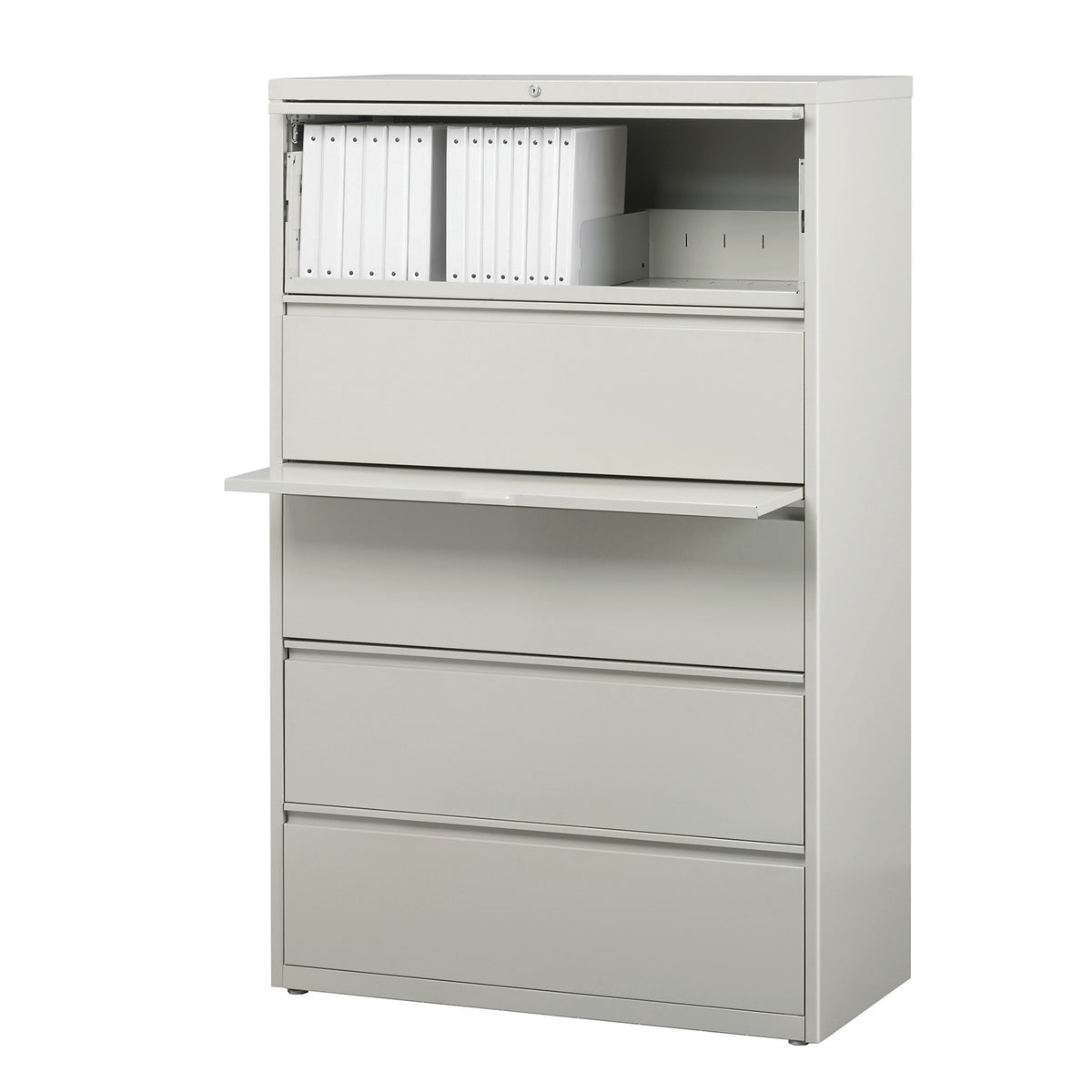 Staples Commercial 5 File Drawers Lateral File Cabinet, Locking, Gray, Letter/Legal, 36"W