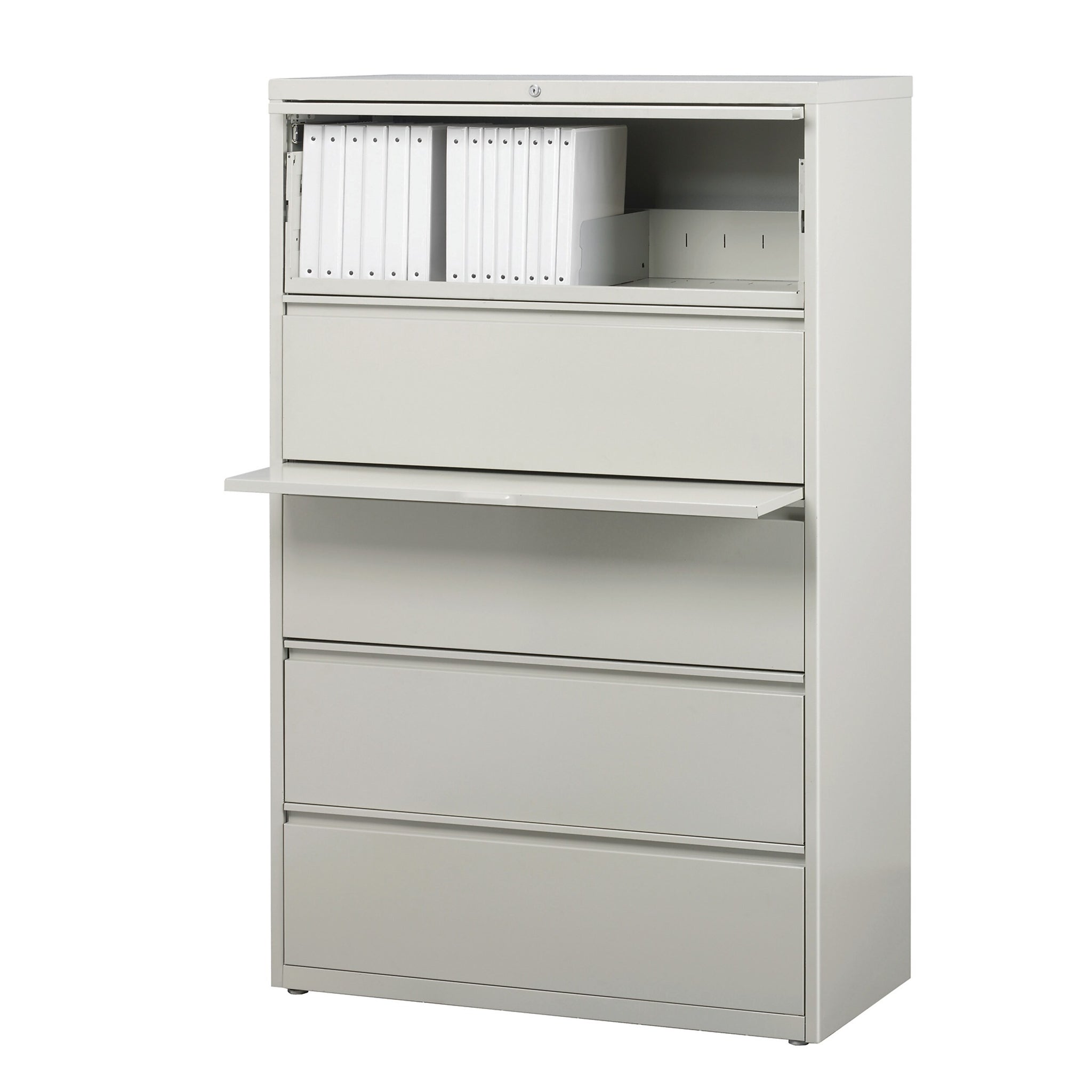 Staples Commercial 5 File Drawers Lateral File Cabinet, Locking, Gray, Letter/Legal, 36
