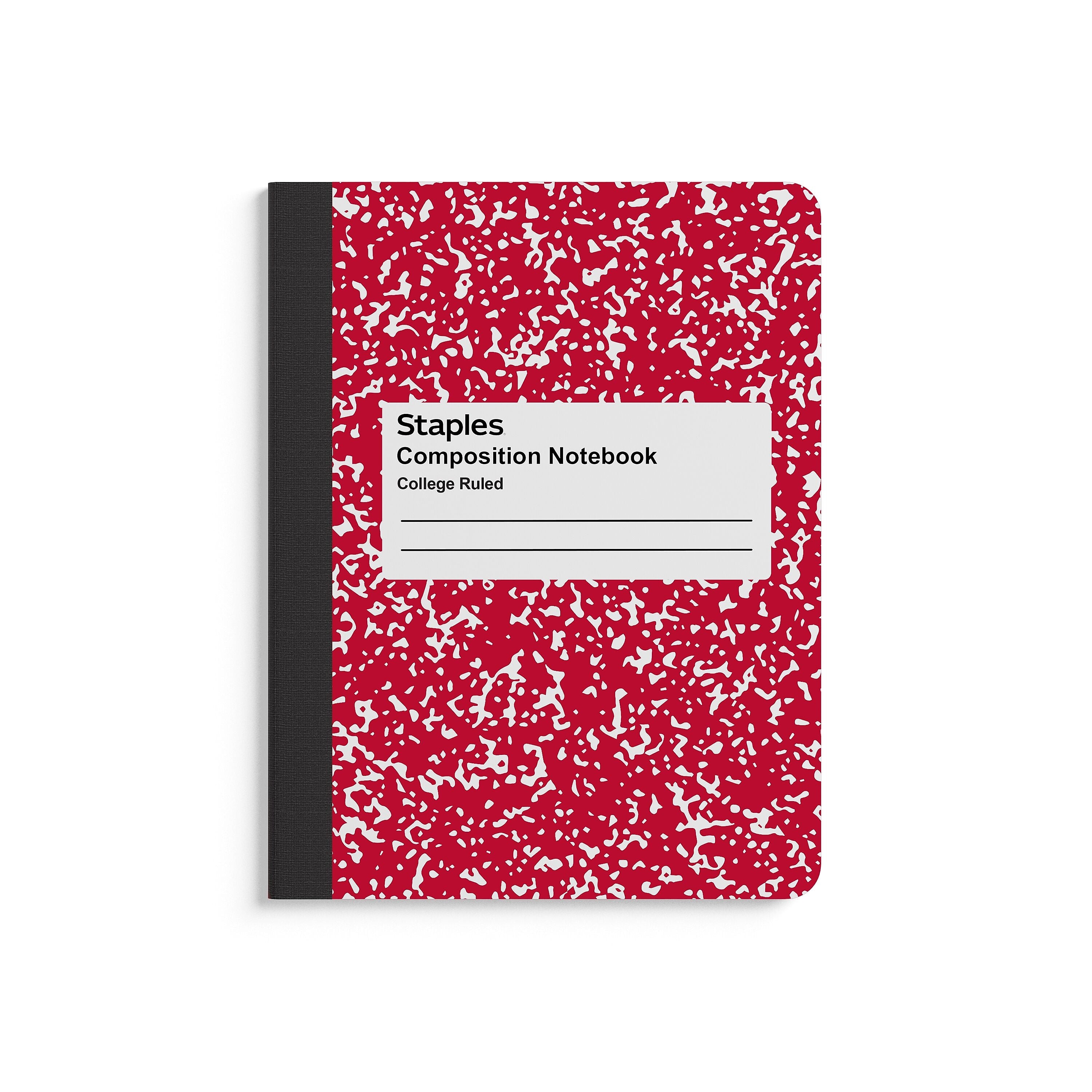 Staples® Composition Notebook, 7.5" x 9.75", College Ruled, 100 Sheets, Red