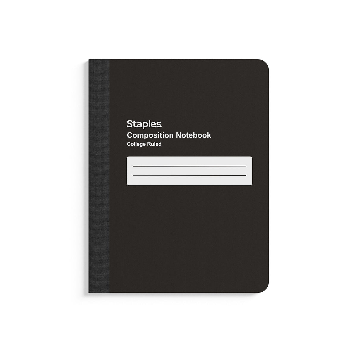 Staples Composition Notebook, 7.5" x 9.75", College Ruled, 80 Sheets, Black, 4/Pack