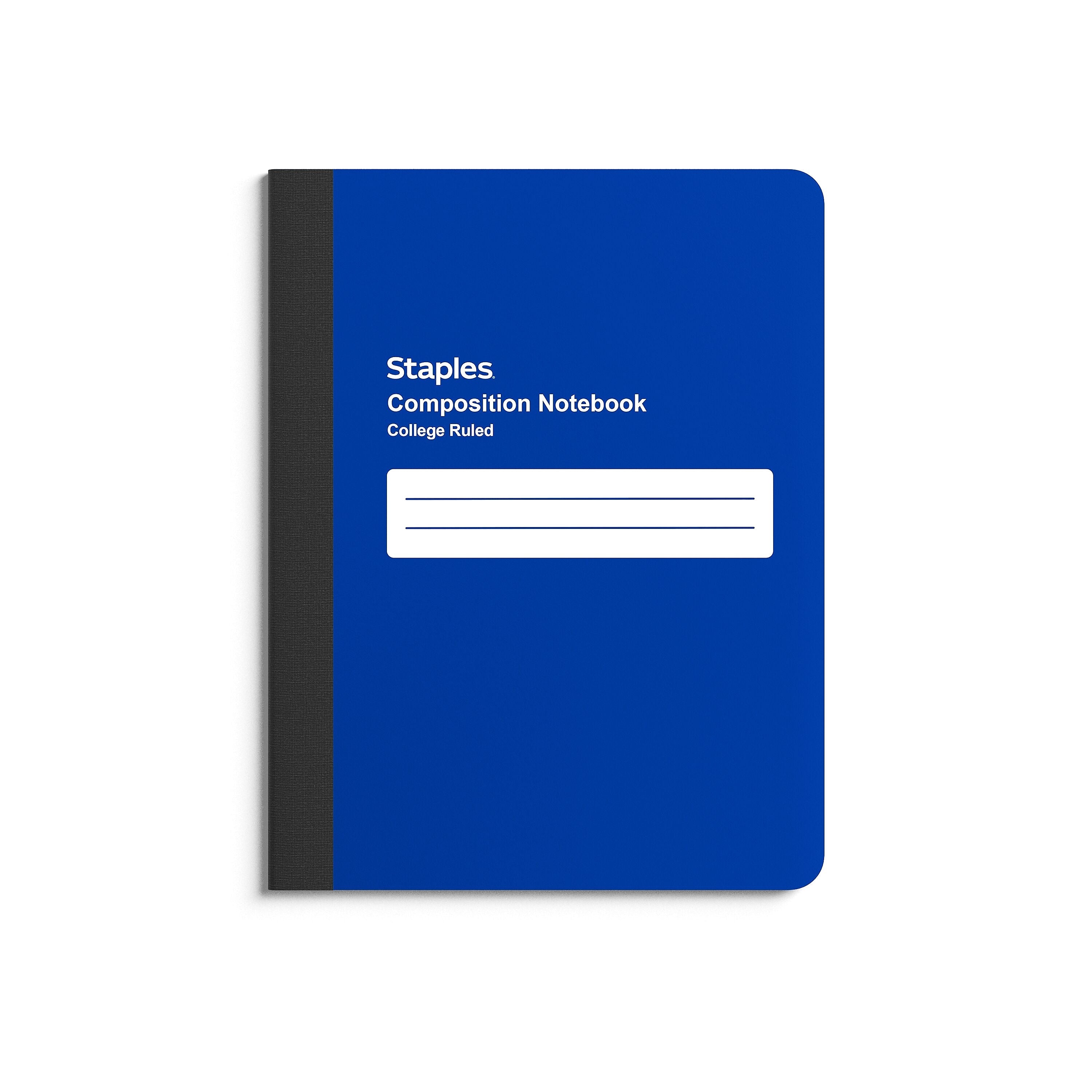 Staples Composition Notebook, 7.5" x 9.75", College Ruled, 80 Sheets, Blue