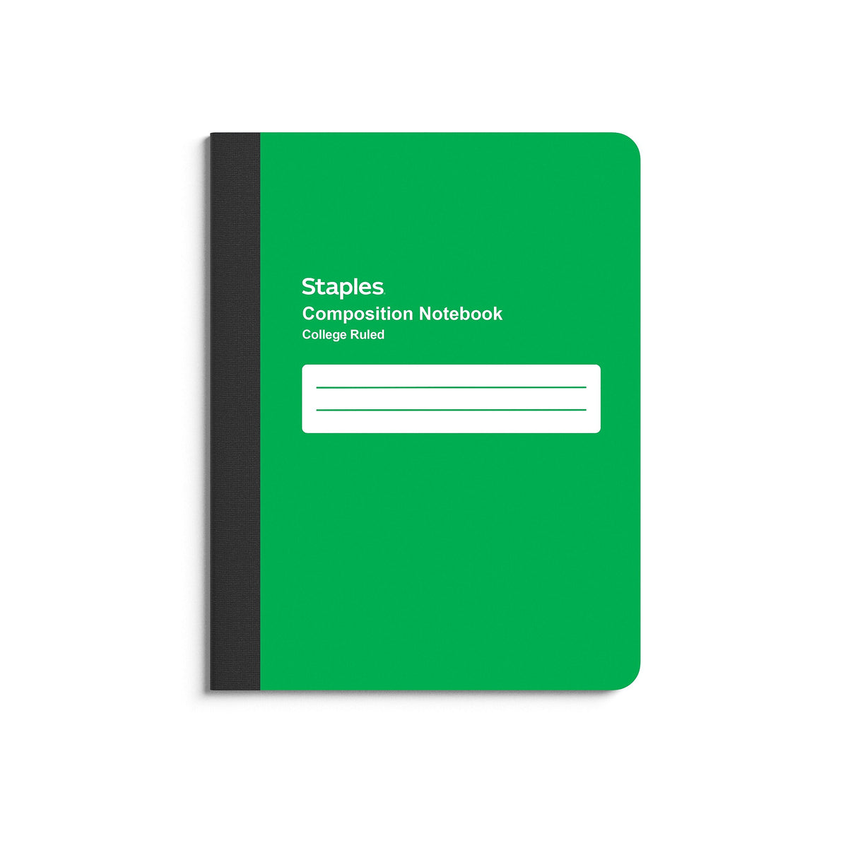 Staples Composition Notebook, 7.5" x 9.75", College Ruled, 80 Sheets, Green