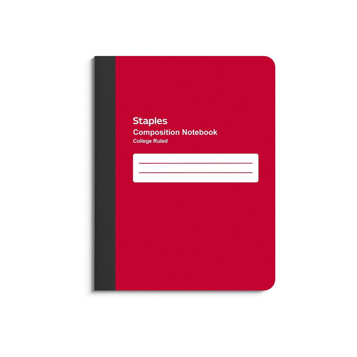 Staples Composition Notebook, 7.5" x 9.75", College Ruled, 80 Sheets, Red