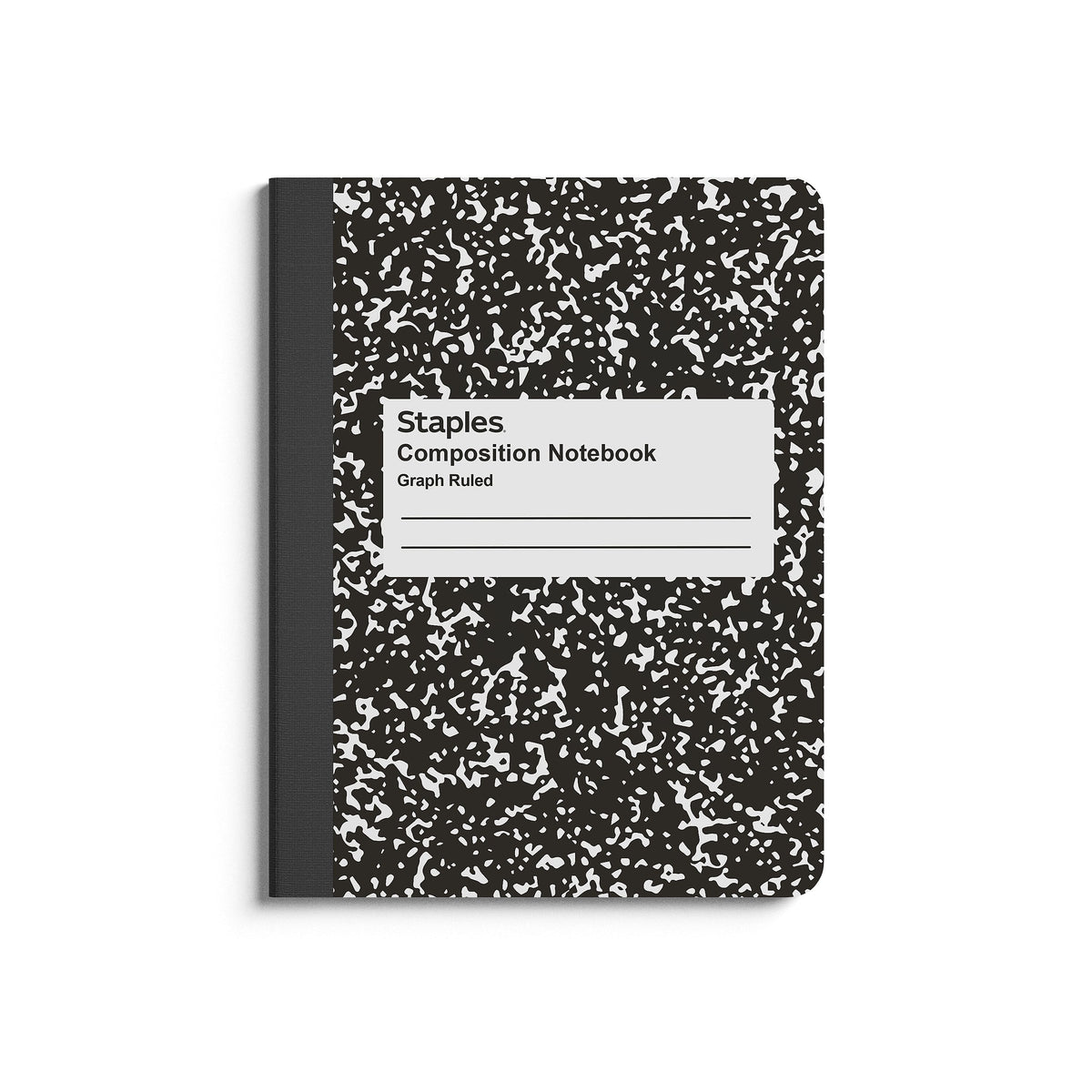 Staples Composition Notebook, 7.5" x 9.75", Graph Ruled, 80 Sheets, Black/White