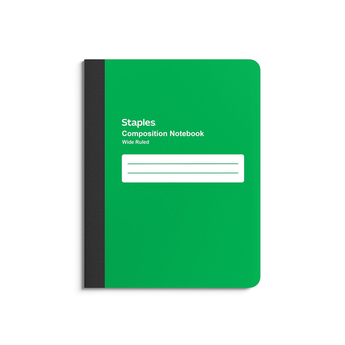 Staples Composition Notebook, 7.5" x 9.75", Wide Ruled, 80 Sheets, Green