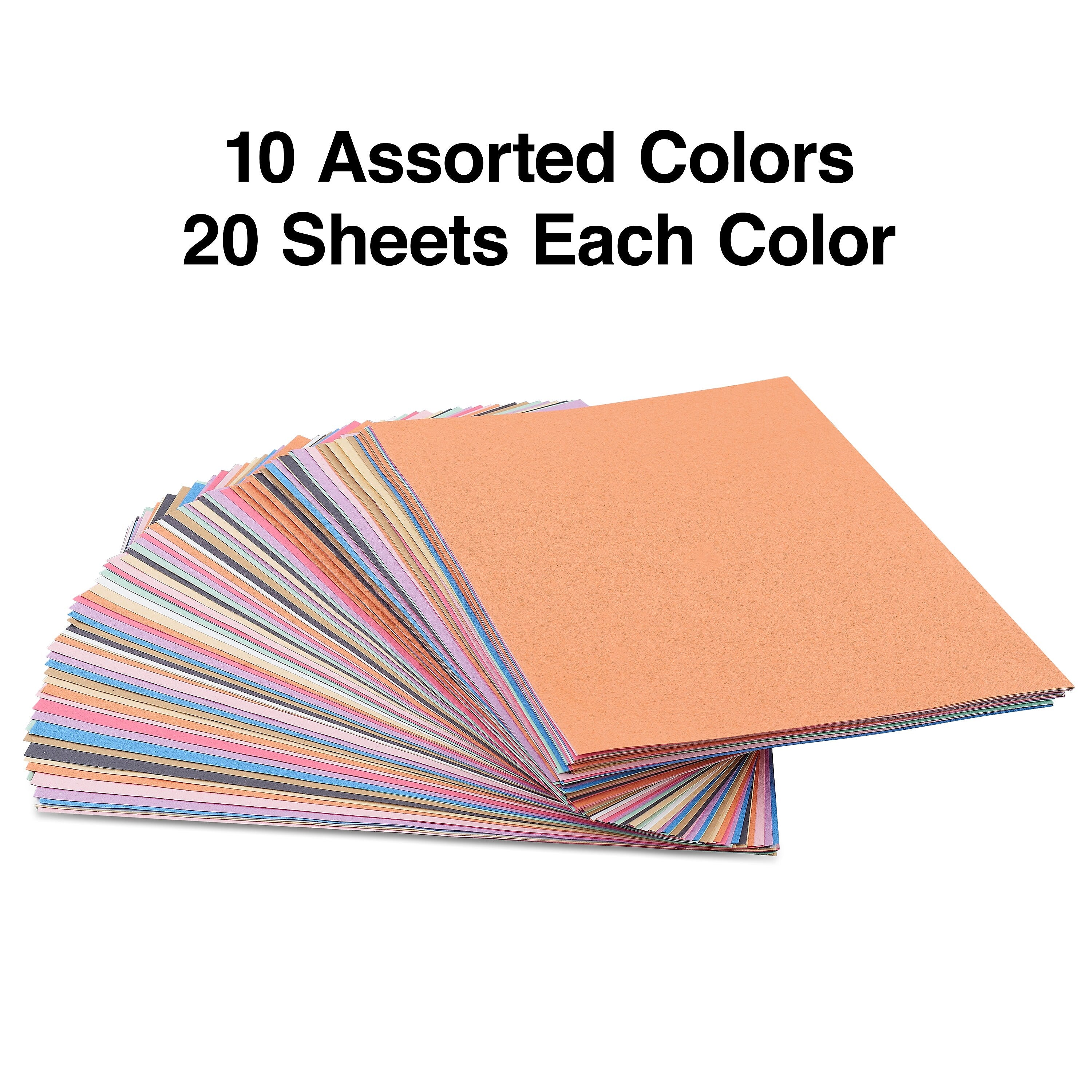 Staples Construction Paper, 9"W x 12"L, Assorted, 200/Pack