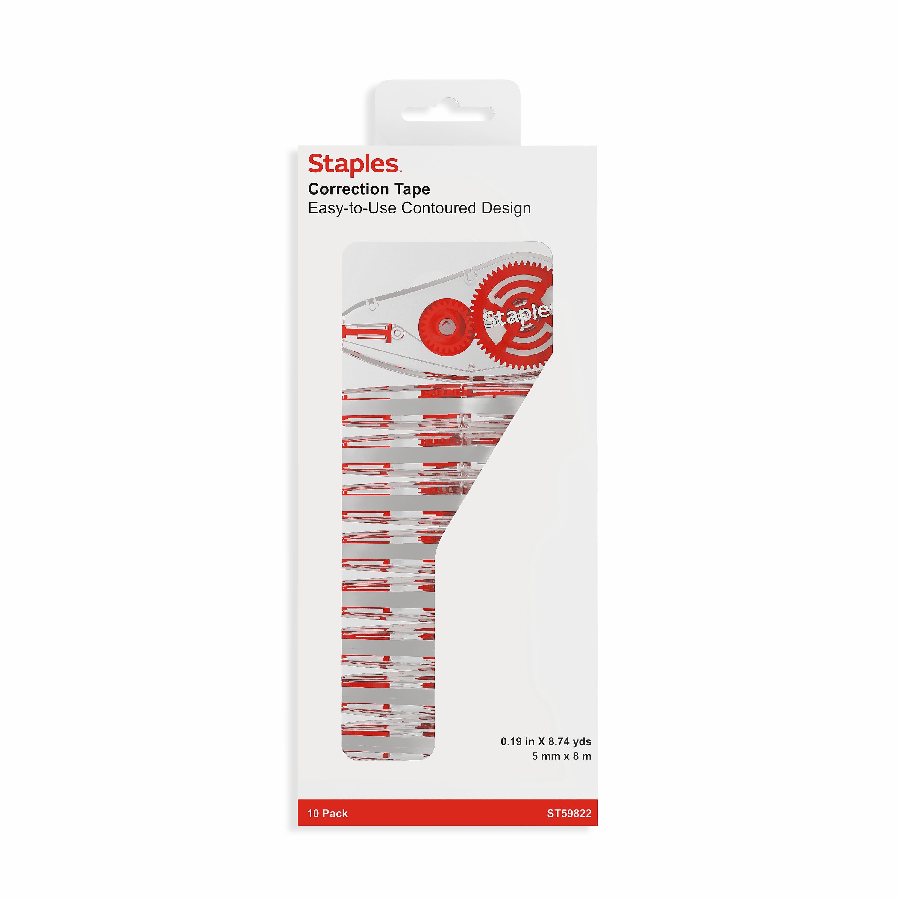 Staples Correction Tape, White, 10/Pack