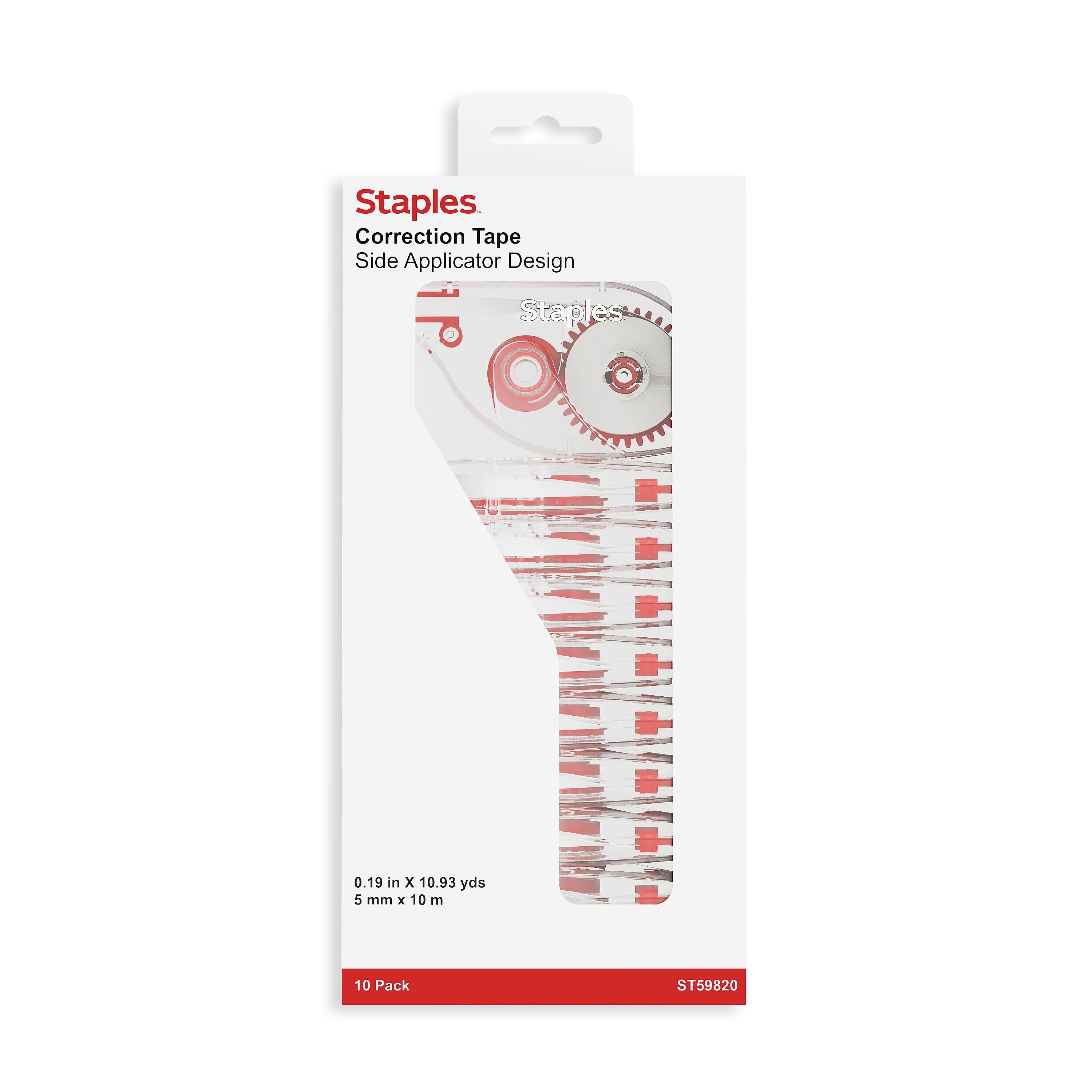 Staples Correction Tape, White, 10/Pack