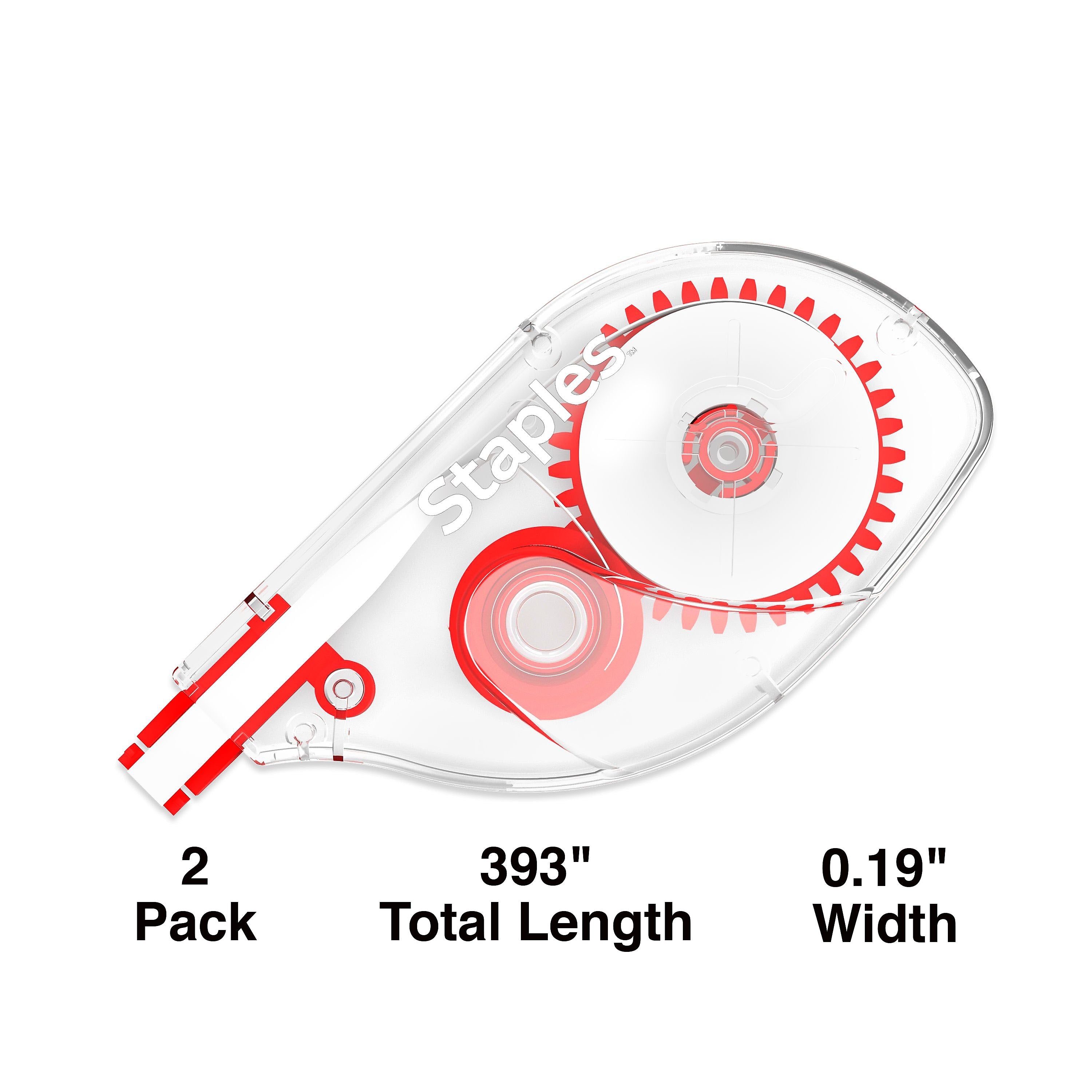 Staples Correction Tape, White, 2/Pack