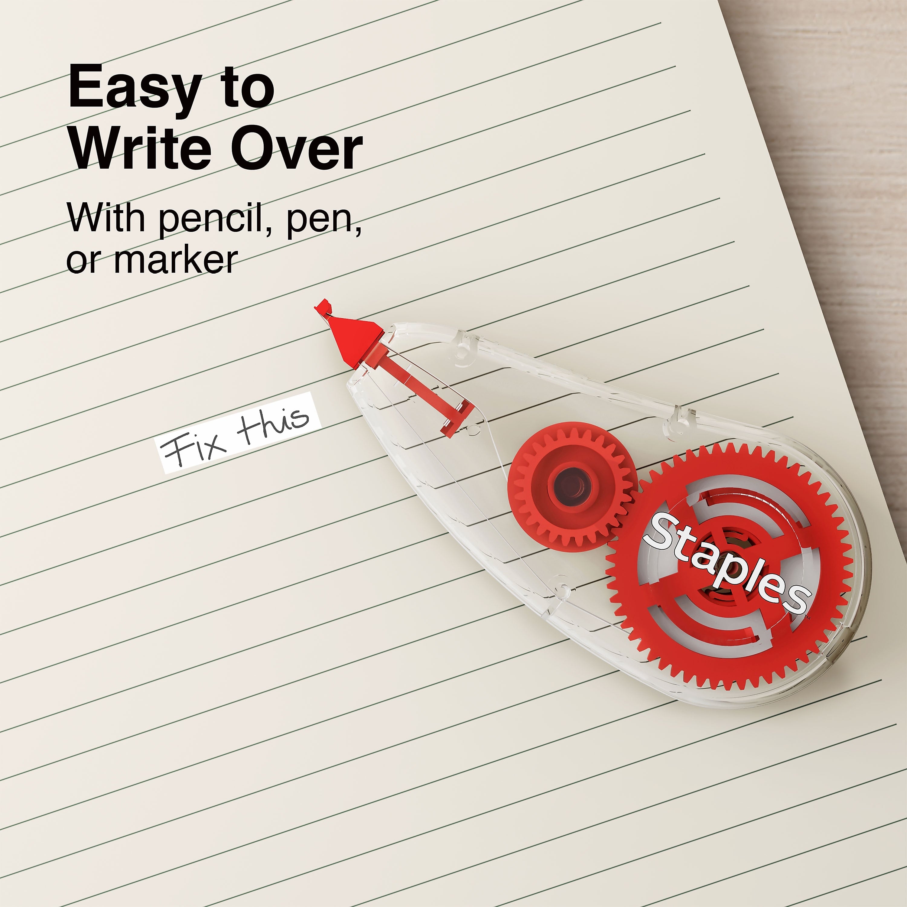 Staples® Correction Tape, White, 2/Pack