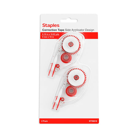 Staples Correction Tape, White, 2/Pack